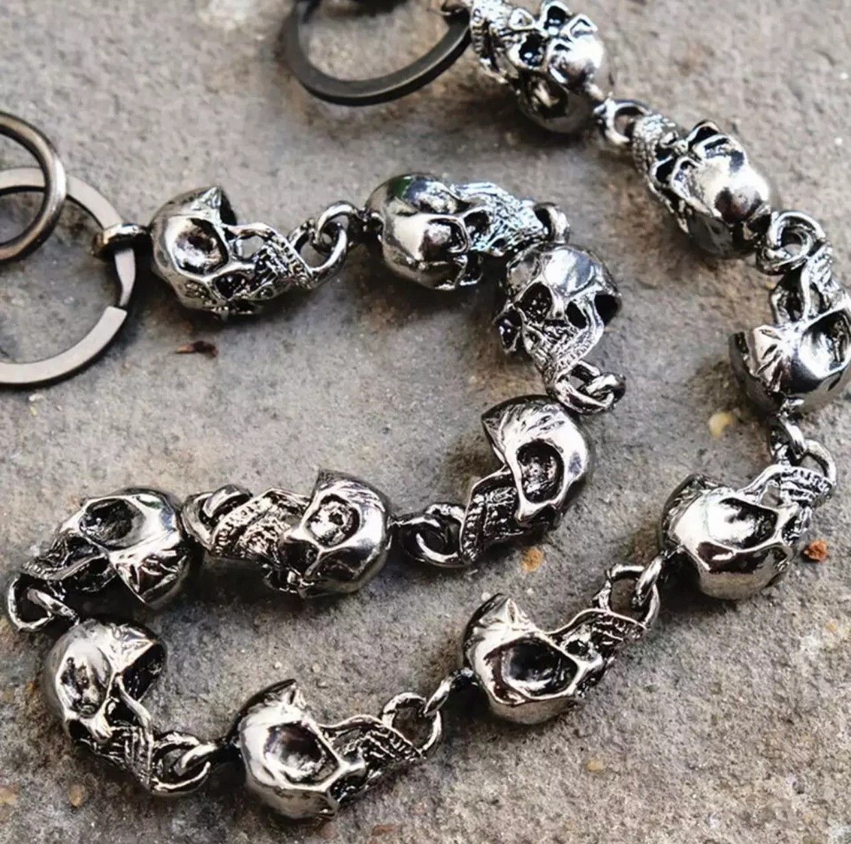 Jewelry Pocket Chain Skull Punk Rock Link Gothic Death Wallet Demon Size ONE SIZE - 4 Thumbnail