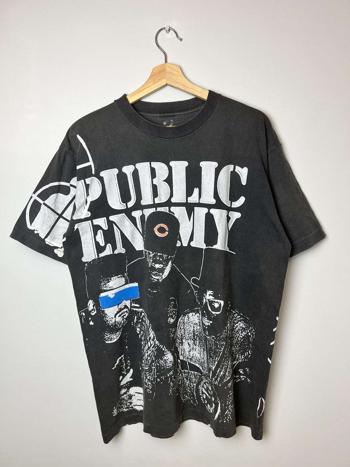 Band Tees Rare Vintage 90s Public Enemy All Over Print Rap Band Tee Size US L / EU 52-54 / 3 - 1 Thumbnail