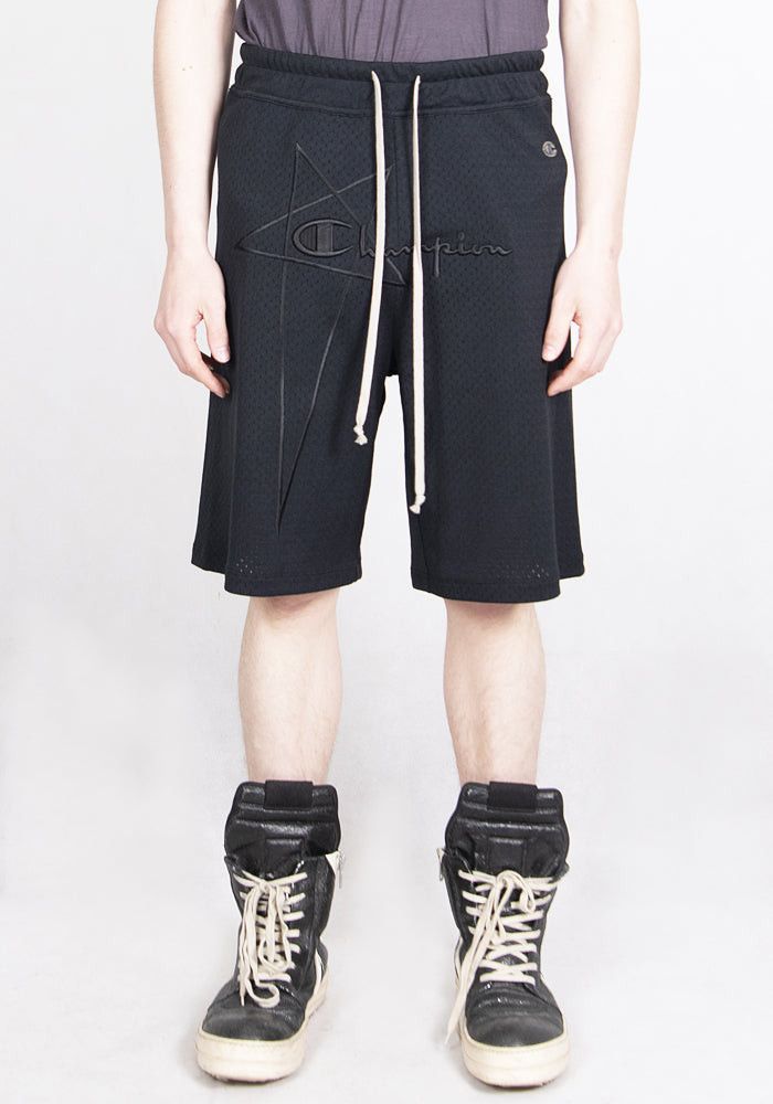 Champion × Rick Owens Rick Owens x Champion Mesh Embroidered Star Logo Shorts Size US 28 / EU 44 - 1 Thumbnail