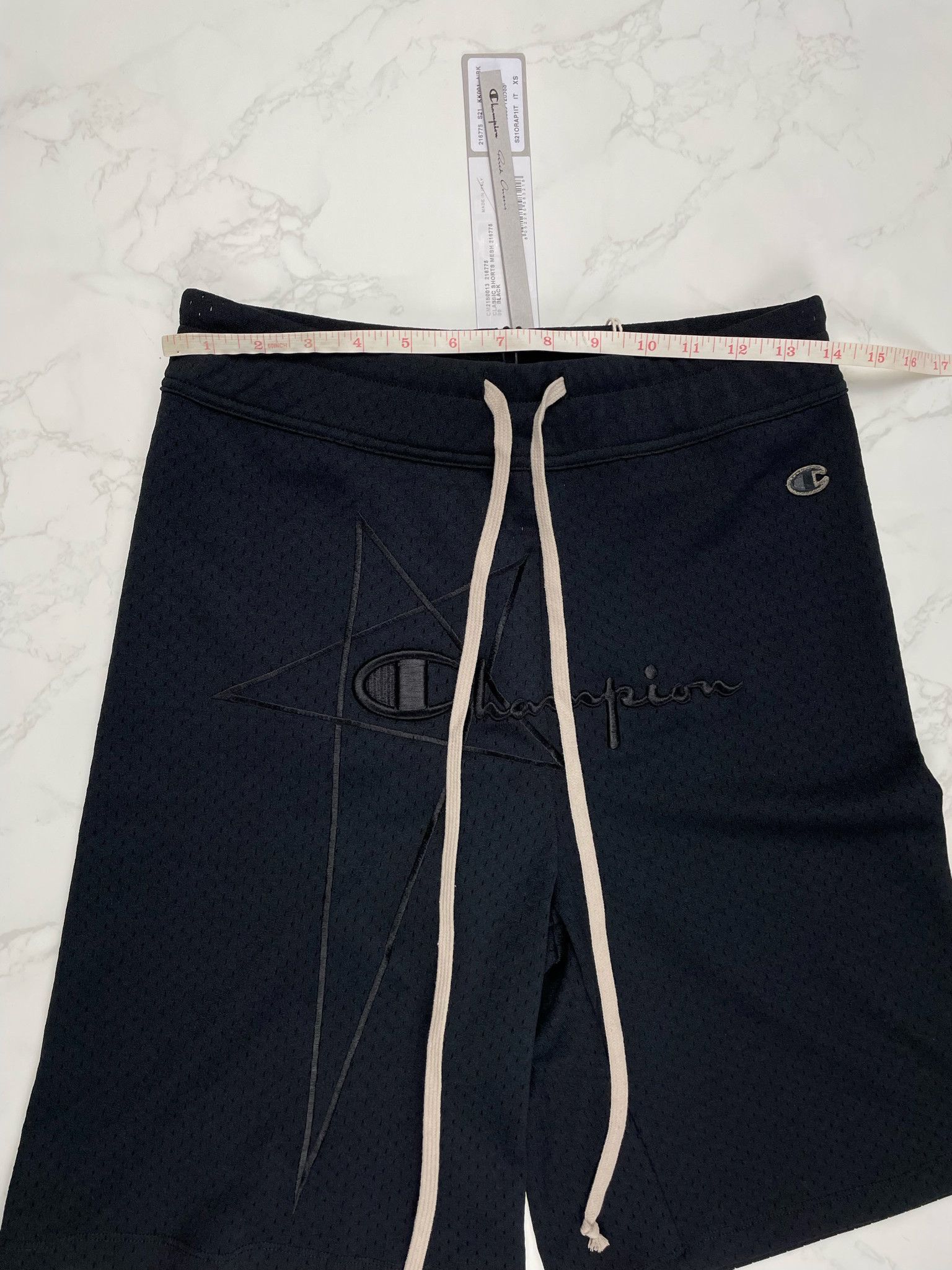 Champion × Rick Owens Rick Owens x Champion Mesh Embroidered Star Logo Shorts Size US 28 / EU 44 - 7 Thumbnail
