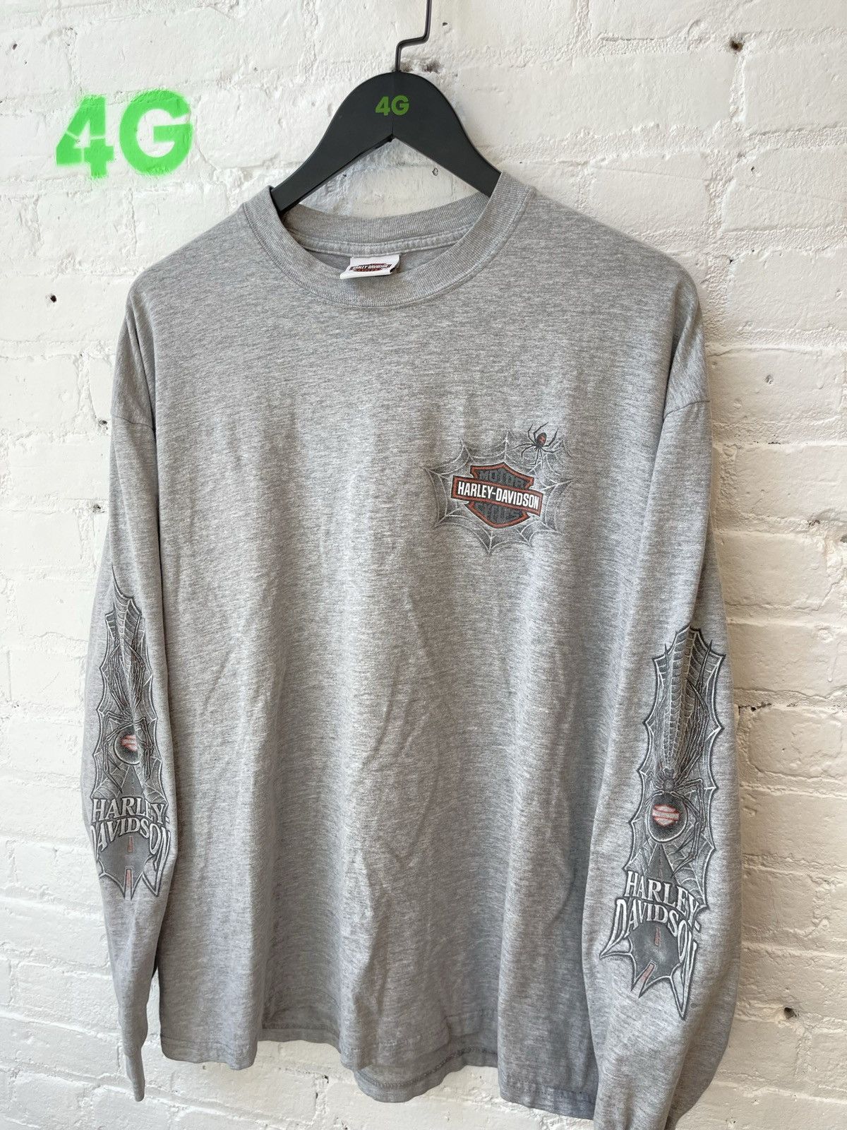 Harley Davidson × Vintage Vintage Harley Davidson Spider WEB Sleeves Shirt XL Size US XL / EU 56 / 4 - 3 Thumbnail