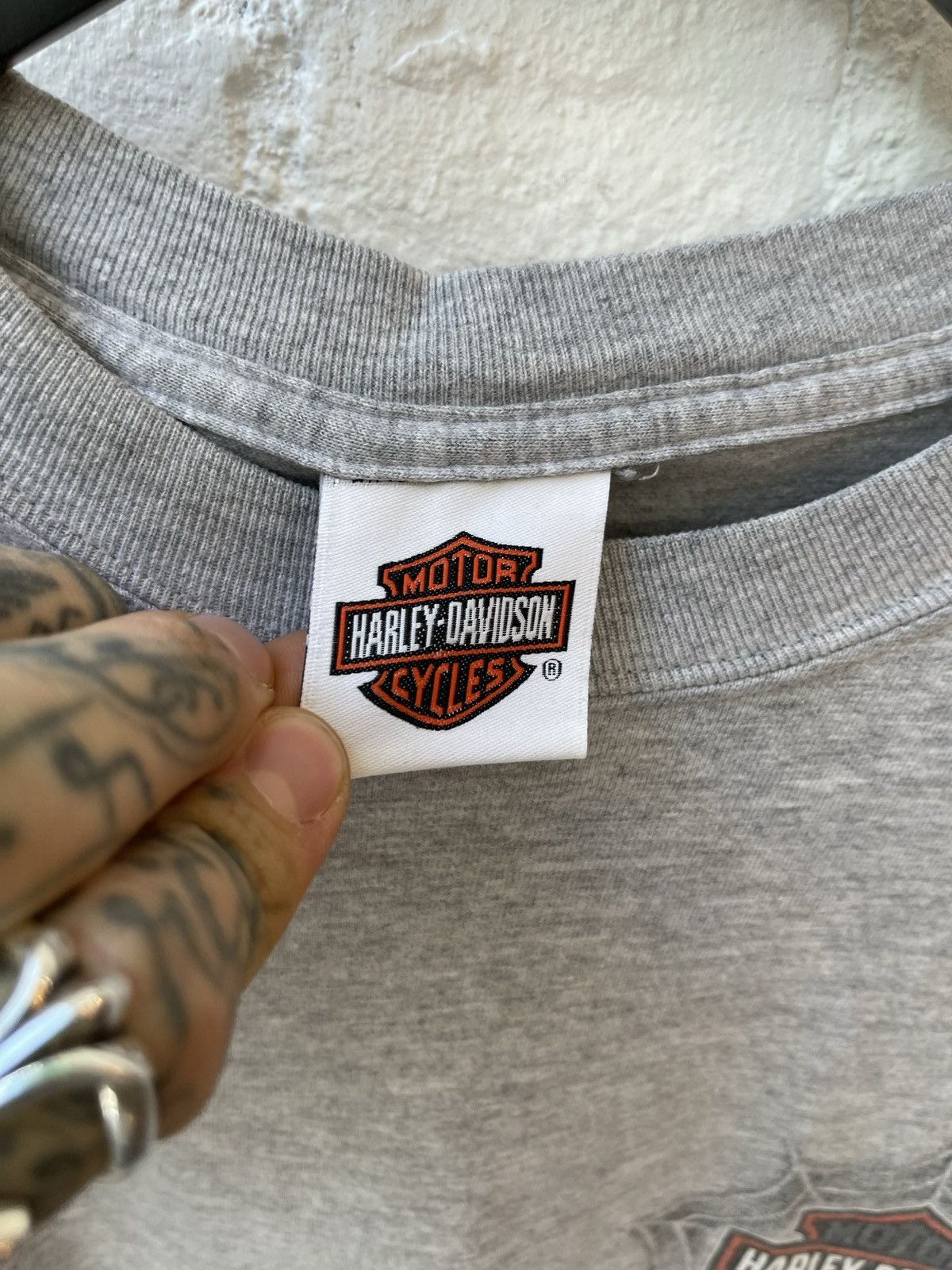 Harley Davidson × Vintage Vintage Harley Davidson Spider WEB Sleeves Shirt XL Size US XL / EU 56 / 4 - 8 Thumbnail