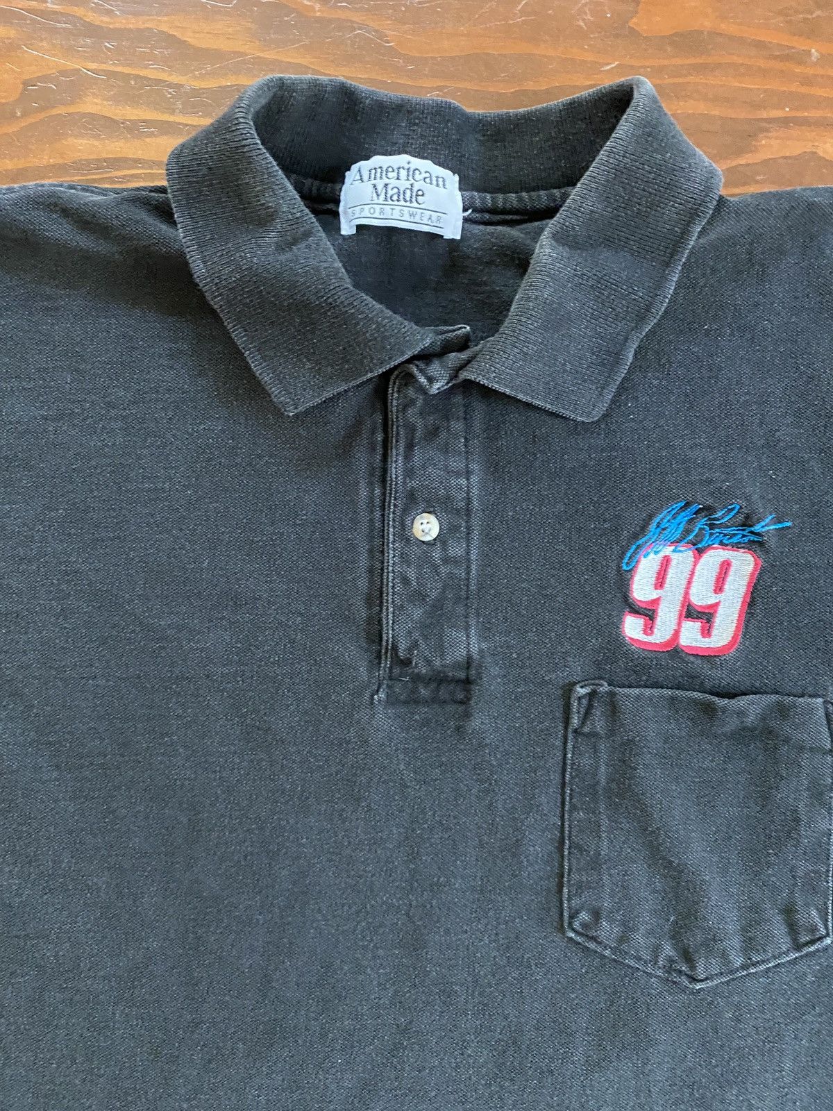 NASCAR Vintage 90’s Jeff Burton NASCAR Faded Black Polo Size US M / EU 48-50 / 2 - 5 Thumbnail