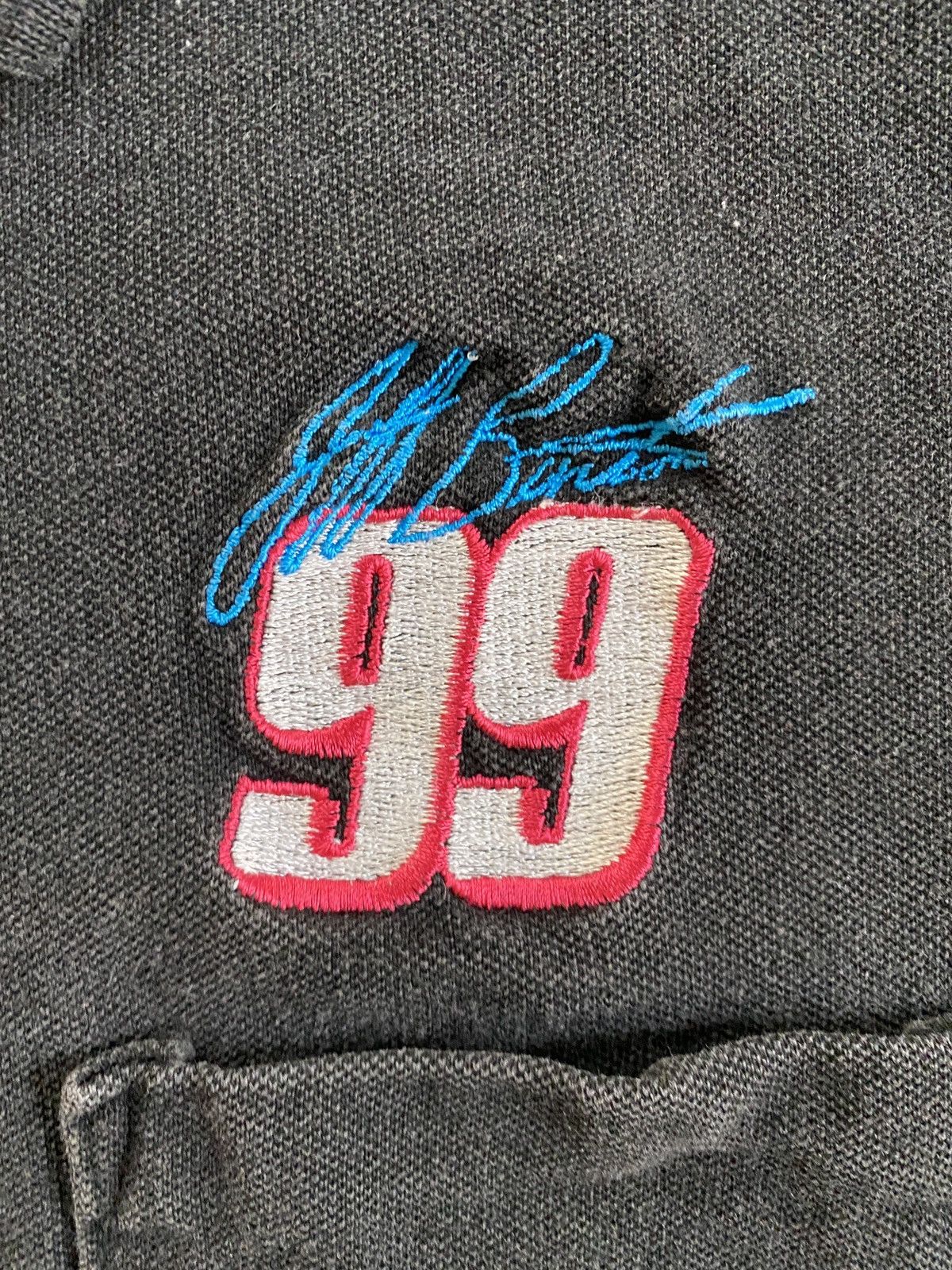 NASCAR Vintage 90’s Jeff Burton NASCAR Faded Black Polo Size US M / EU 48-50 / 2 - 4 Thumbnail