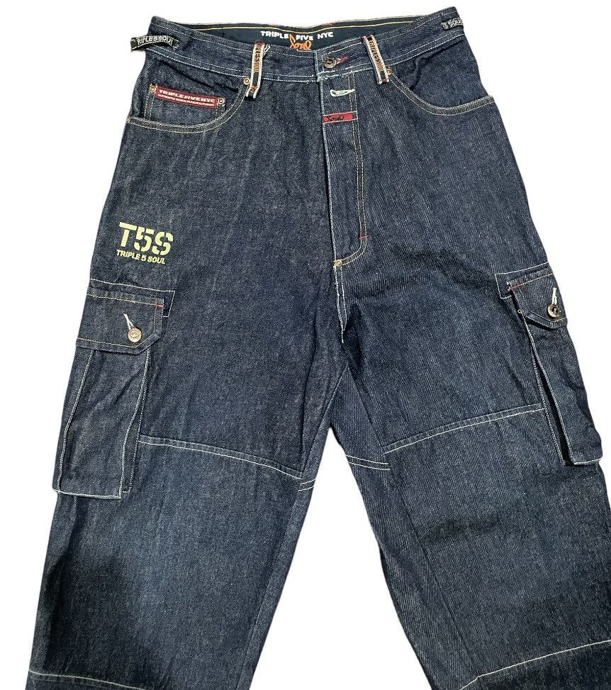 JNCO Vintage 90s Triple 5 Soul T5S Authentic Denim Baggy Jeans Size US 30 / EU 46 - 9 Thumbnail