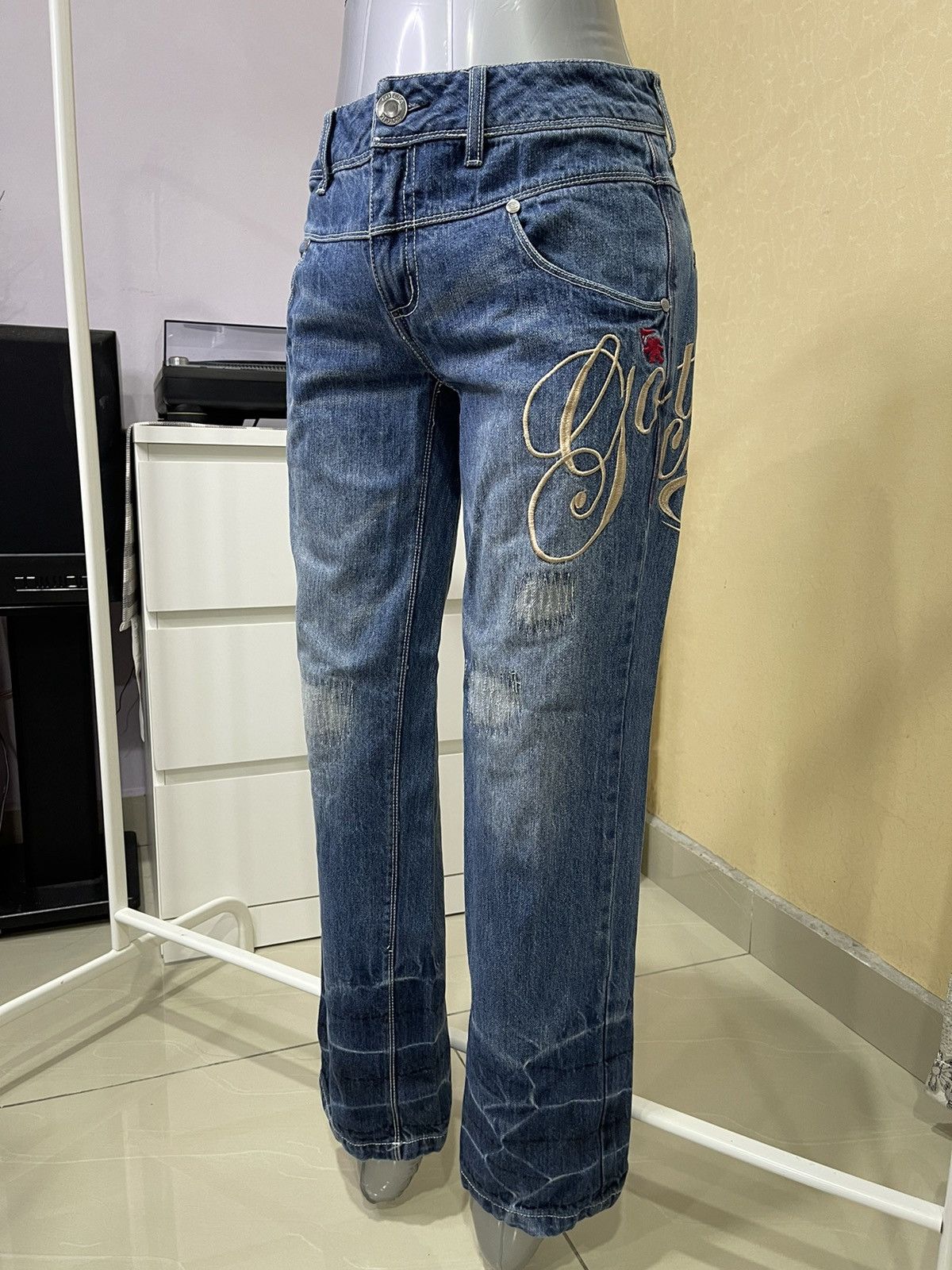 Gotcha × Vintage Special Design💥Vintage Gotcha Surf Embroidery Logo Jeans Size US 31 - 3 Thumbnail