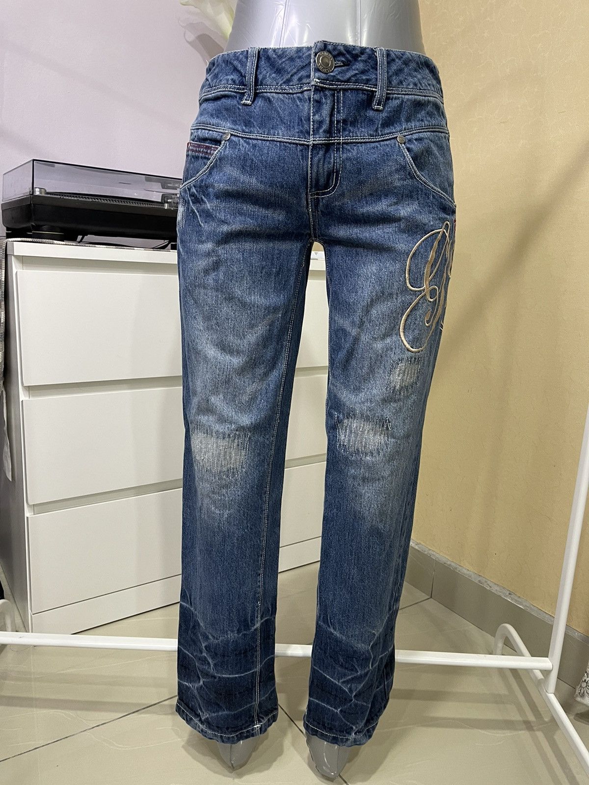 Gotcha × Vintage Special Design💥Vintage Gotcha Surf Embroidery Logo Jeans Size US 31 - 2 Thumbnail