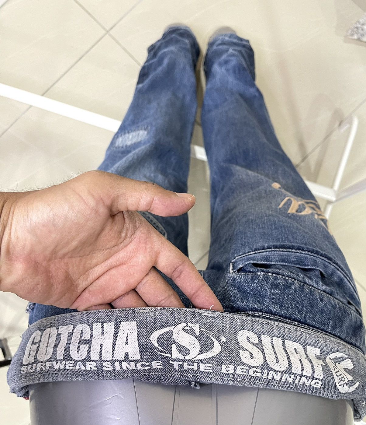 Gotcha × Vintage Special Design💥Vintage Gotcha Surf Embroidery Logo Jeans Size US 31 - 15 Thumbnail