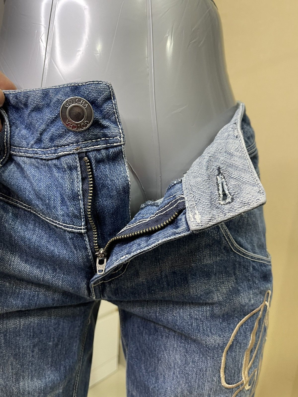 Gotcha × Vintage Special Design💥Vintage Gotcha Surf Embroidery Logo Jeans Size US 31 - 12 Thumbnail