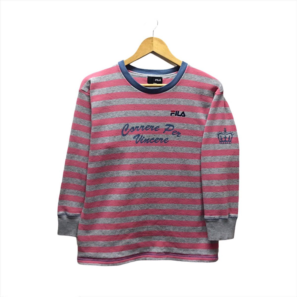 Fila × Japanese Brand Vintage Fila CrewNeck Fila Stripes Design Size US S / EU 44-46 / 1 - 1 Thumbnail