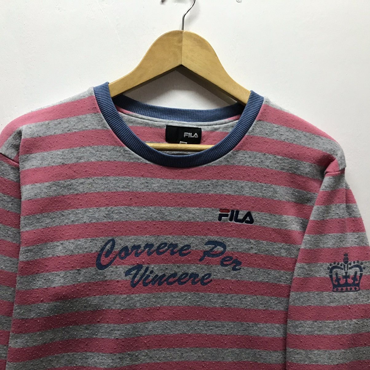 Fila × Japanese Brand Vintage Fila CrewNeck Fila Stripes Design Size US S / EU 44-46 / 1 - 2 Thumbnail