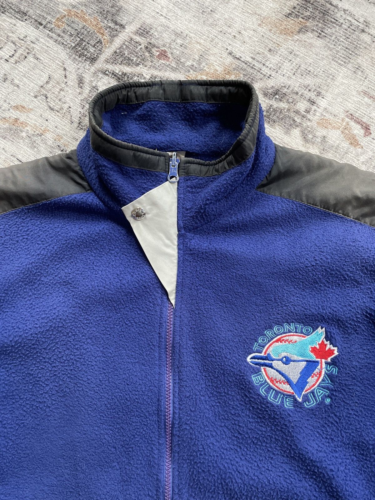 MLB Vintage 90s Toronto Blue Jays Chalk Line Zip Fleece Jacket Size US L / EU 52-54 / 3 - 3 Thumbnail