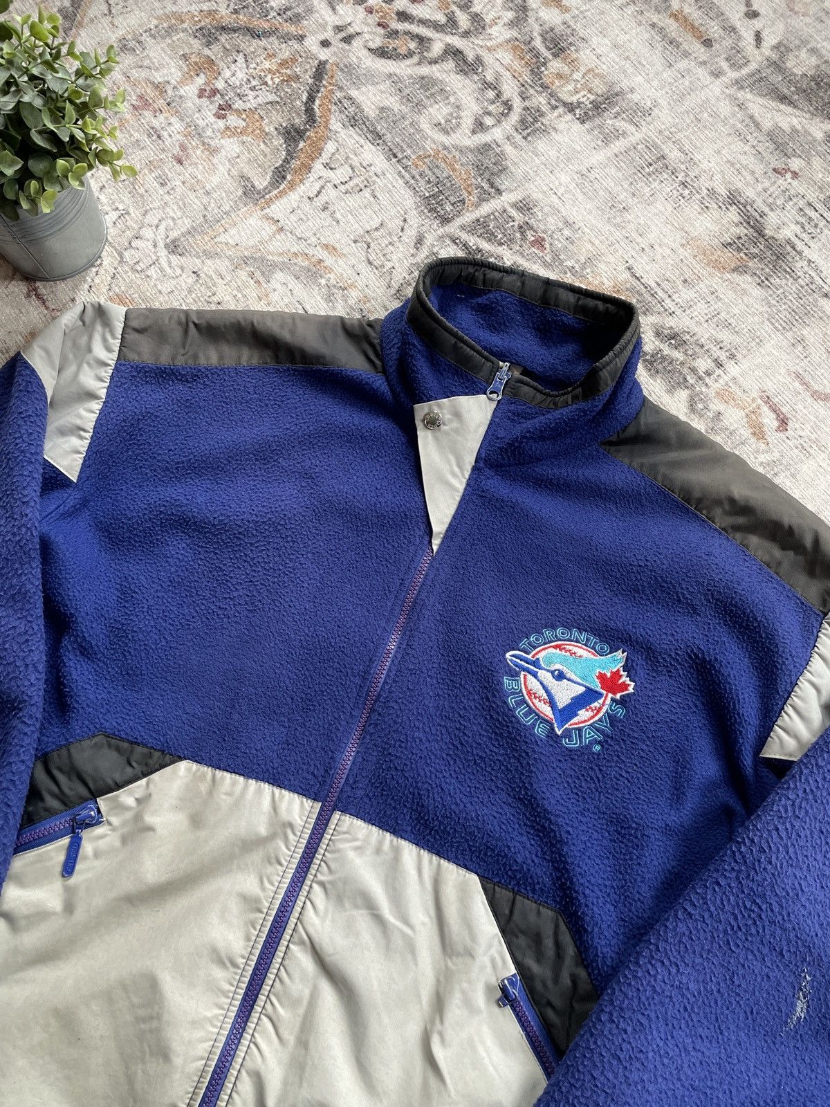 MLB Vintage 90s Toronto Blue Jays Chalk Line Zip Fleece Jacket Size US L / EU 52-54 / 3 - 2 Thumbnail