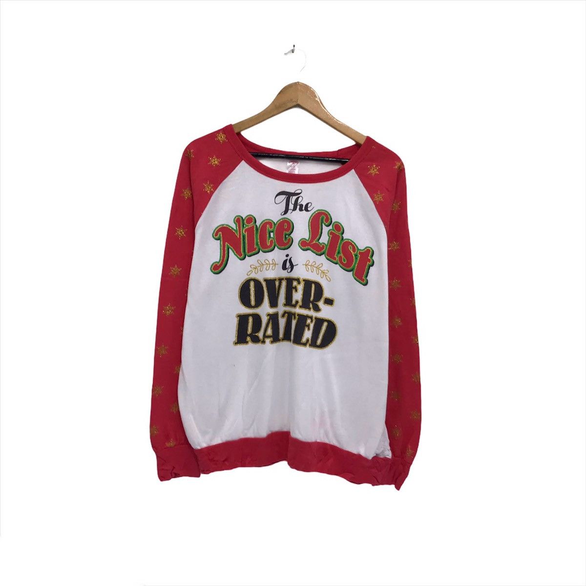 Japanese Brand × Vintage Two Tone Colours Sweatshirt Logo The Nice List Is Over Rate Size US S / EU 44-46 / 1 - 1 Thumbnail