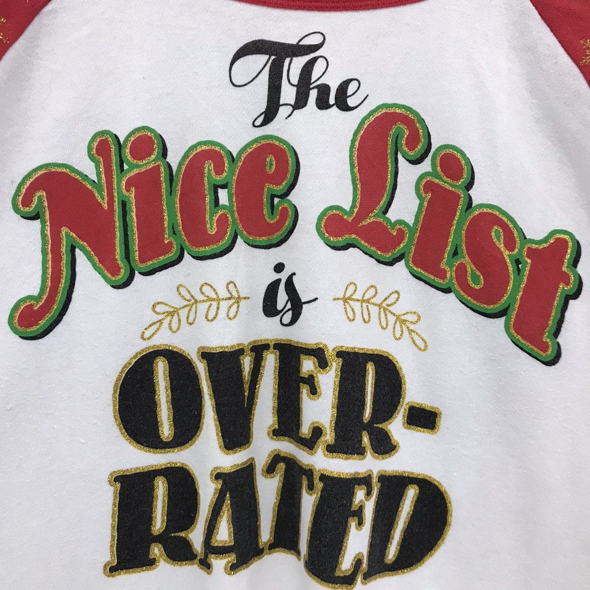 Japanese Brand × Vintage Two Tone Colours Sweatshirt Logo The Nice List Is Over Rate Size US S / EU 44-46 / 1 - 3 Thumbnail