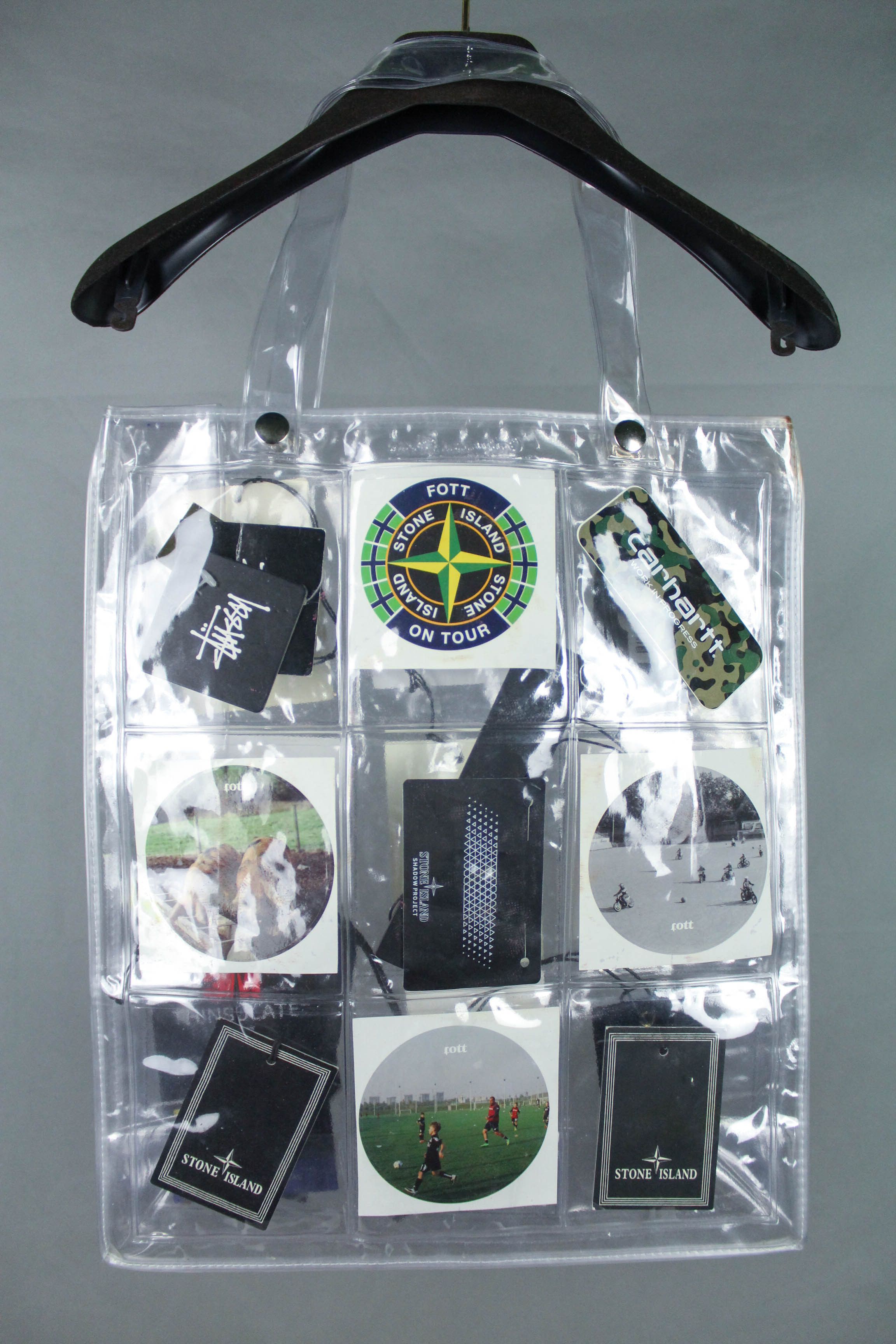 Calypso Rose Crystal Transparent PVC Multipocket Tote Bag