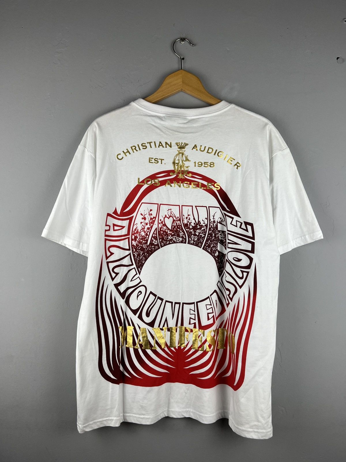Ed Hardy Vintage Cristian Audigier Humanity First Manifesto y2k tee Size US XXL / EU 58 / 5 - 2 Thumbnail