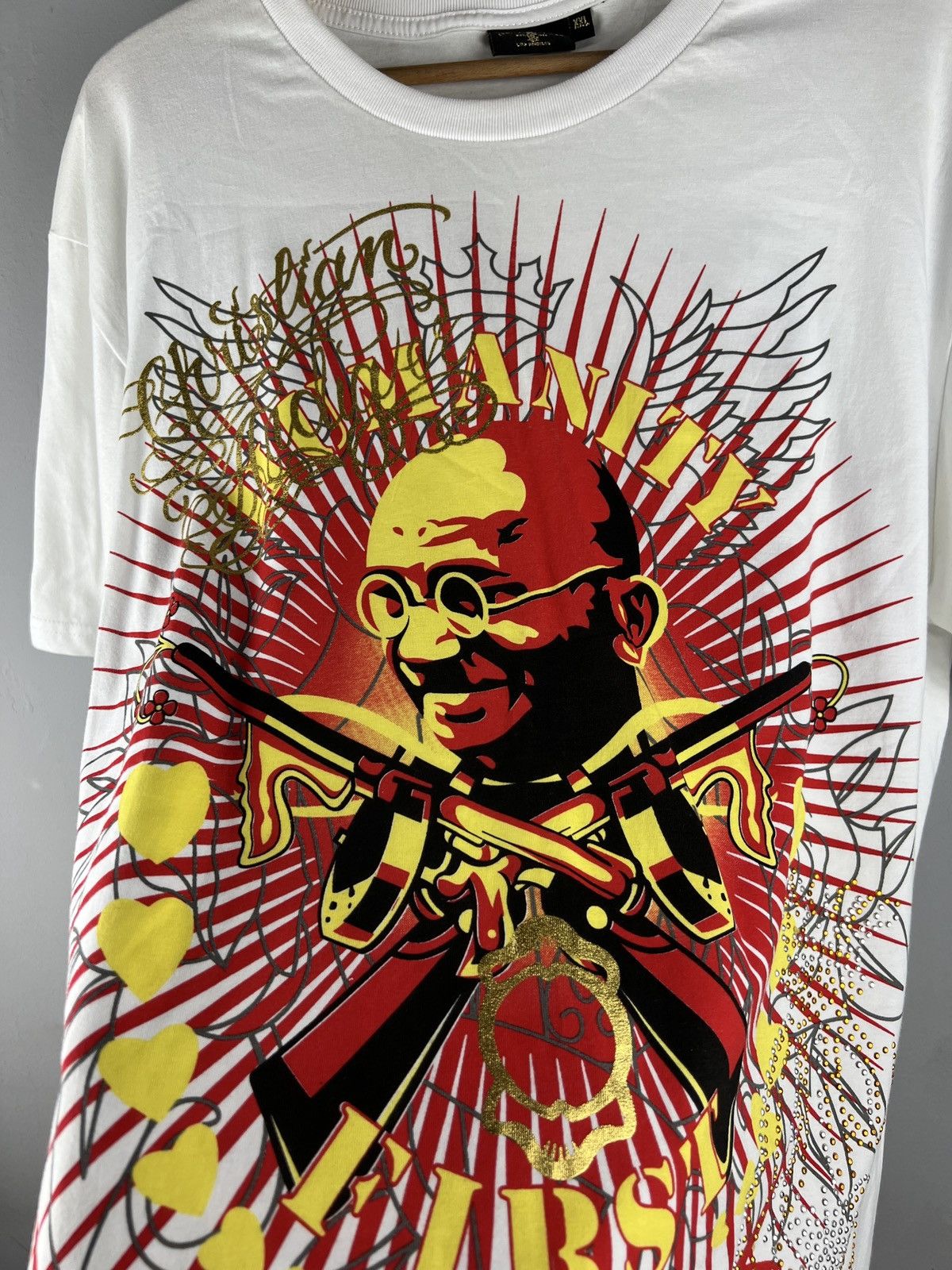 Ed Hardy Vintage Cristian Audigier Humanity First Manifesto y2k tee Size US XXL / EU 58 / 5 - 4 Thumbnail