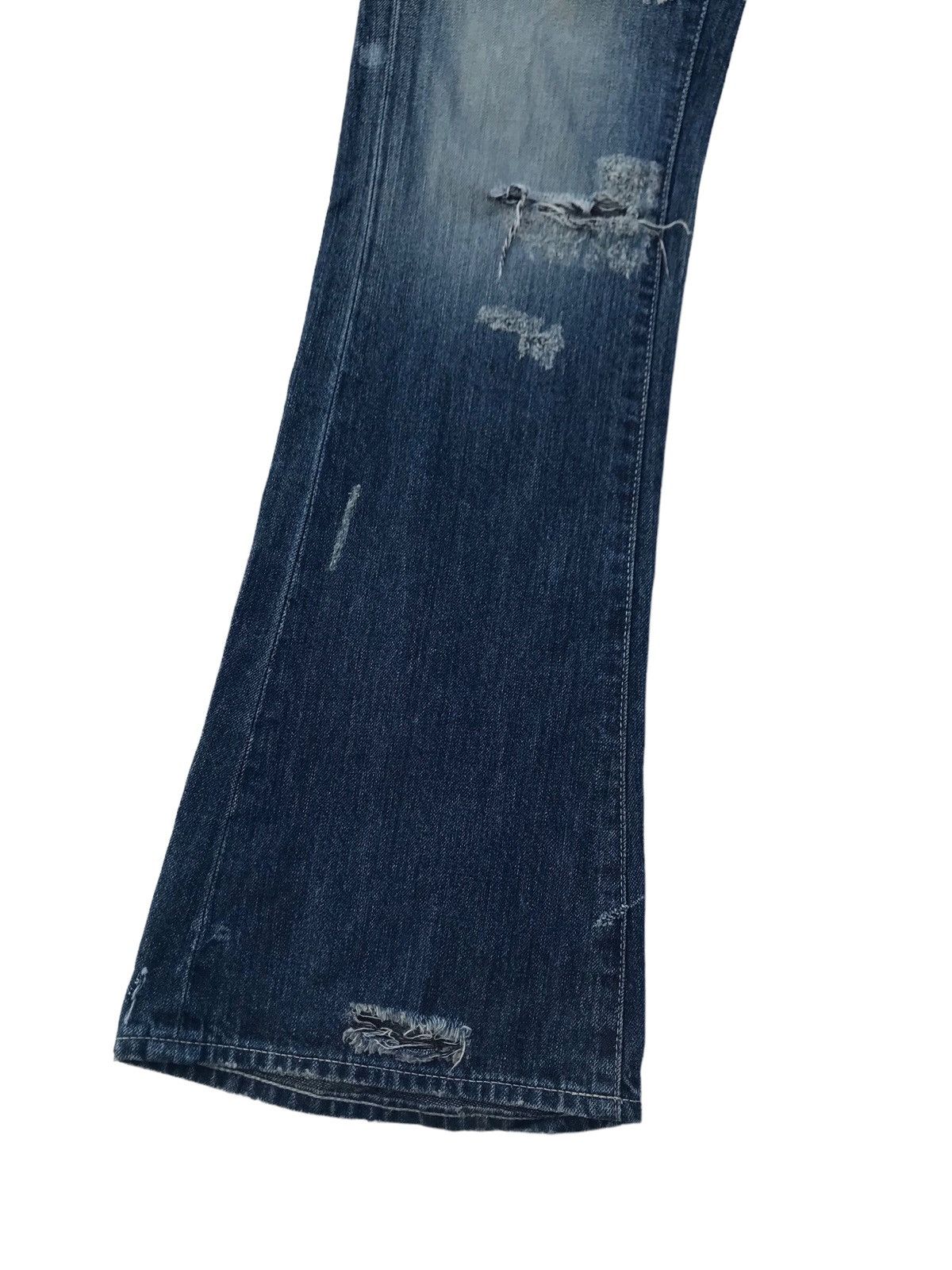 If Six Was Nine Vanquish Japan Distressed Wide Leg Flared Women Denim Pants Size 31" - 3 Thumbnail