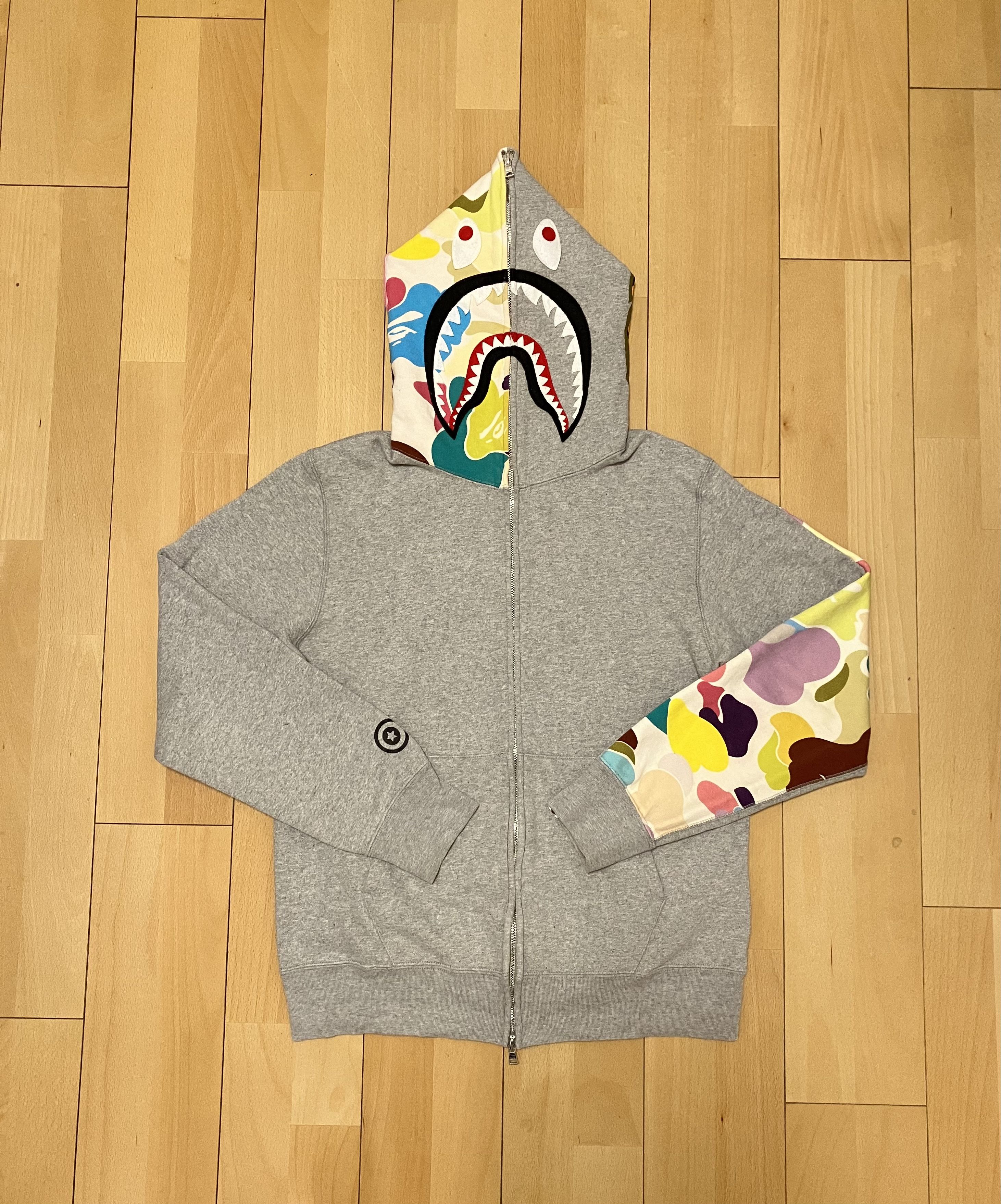 Bape Multi Camo Shark Full Zip Hoodie Grailed