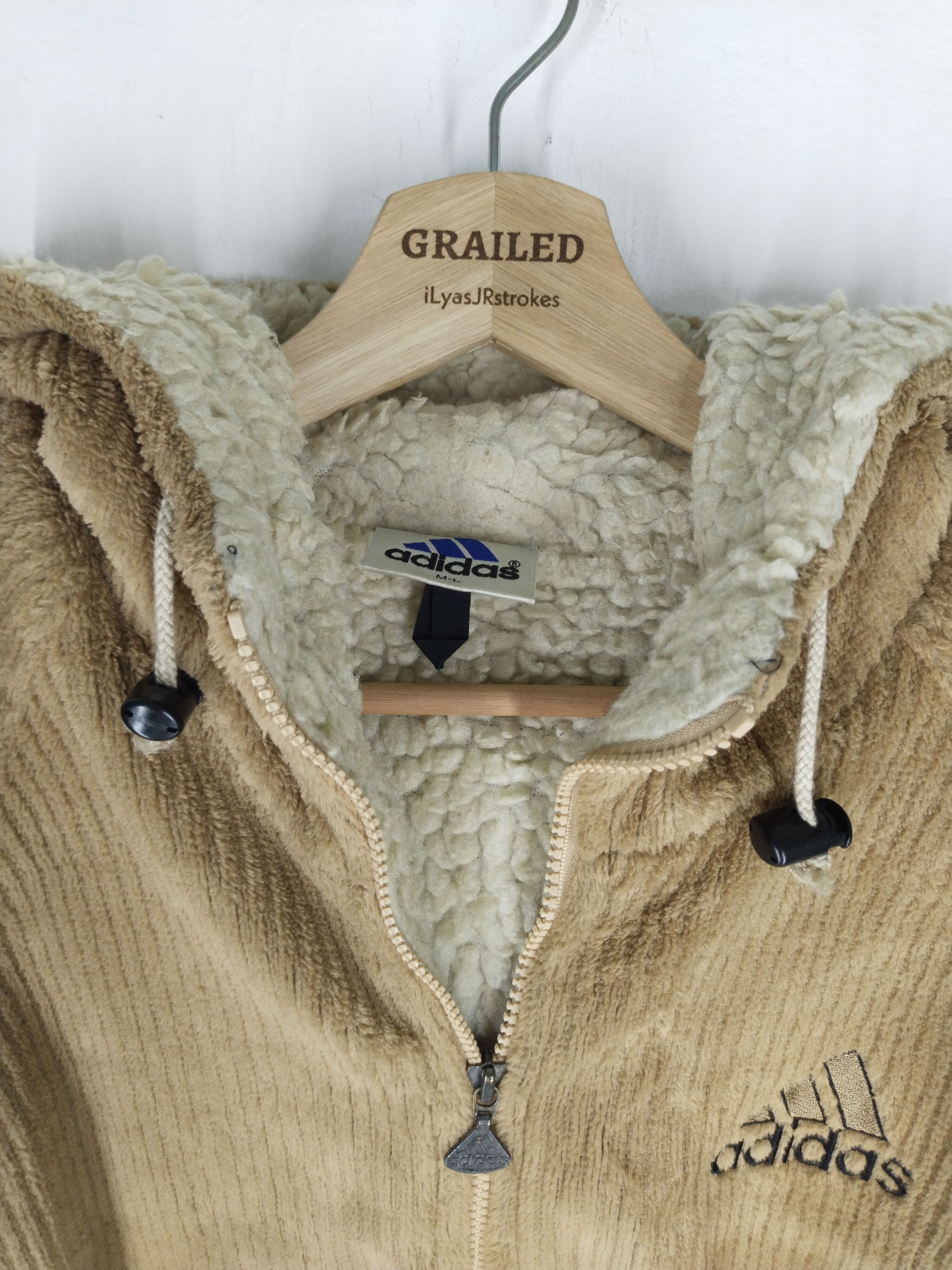 Adidas 🔥90s VINTAGE ADIDAS WOOL MOKOMOKO HOODIE SIZE M-L Size US L / EU 52-54 / 3 - 3 Thumbnail