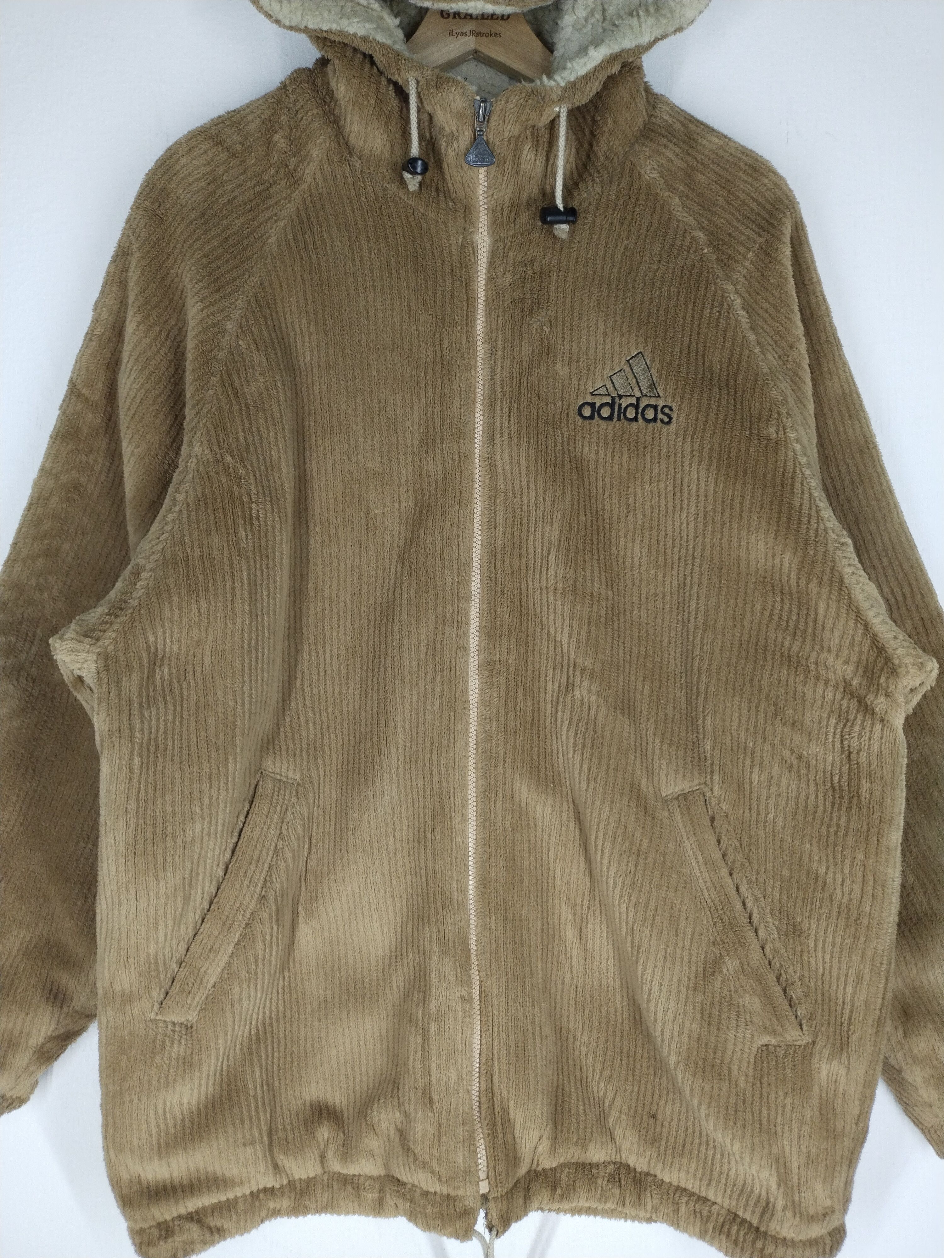 Adidas 🔥90s VINTAGE ADIDAS WOOL MOKOMOKO HOODIE SIZE M-L Size US L / EU 52-54 / 3 - 8 Thumbnail
