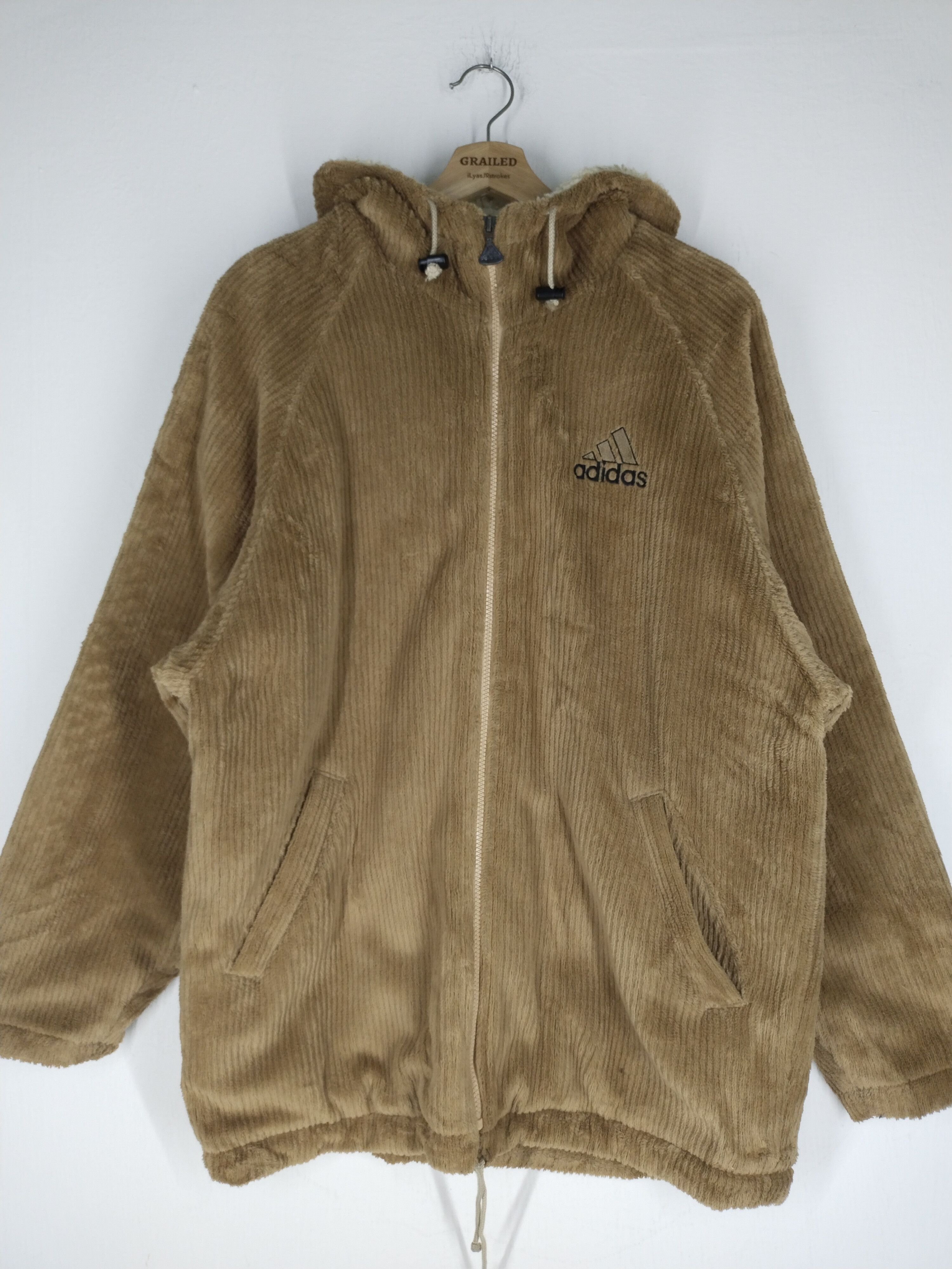 Adidas 🔥90s VINTAGE ADIDAS WOOL MOKOMOKO HOODIE SIZE M-L Size US L / EU 52-54 / 3 - 4 Thumbnail