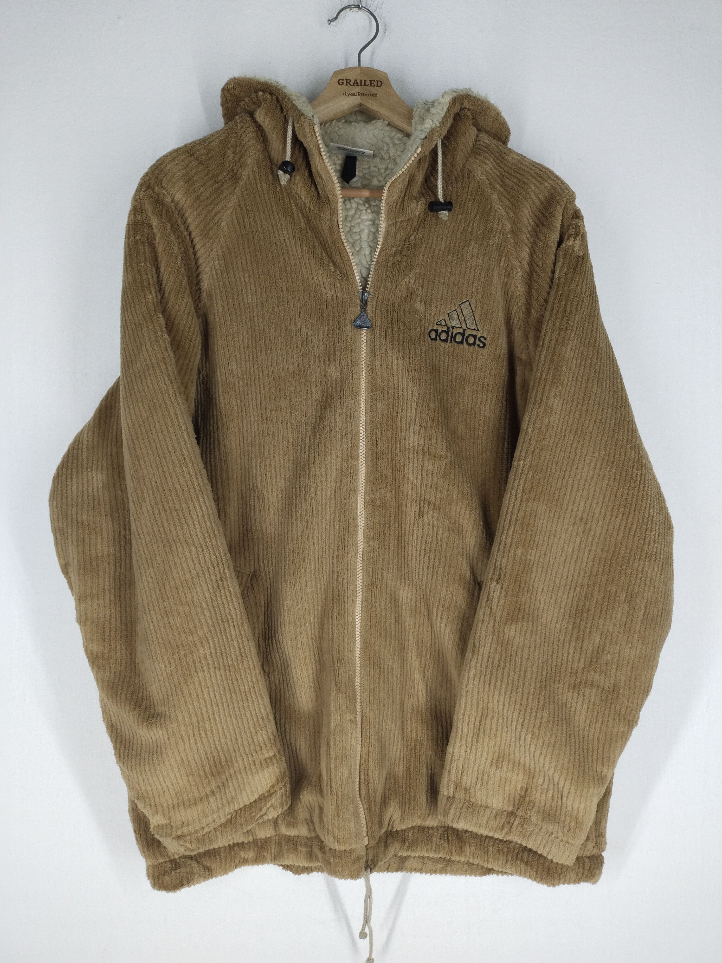 Adidas 🔥90s VINTAGE ADIDAS WOOL MOKOMOKO HOODIE SIZE M-L Size US L / EU 52-54 / 3 - 1 Thumbnail