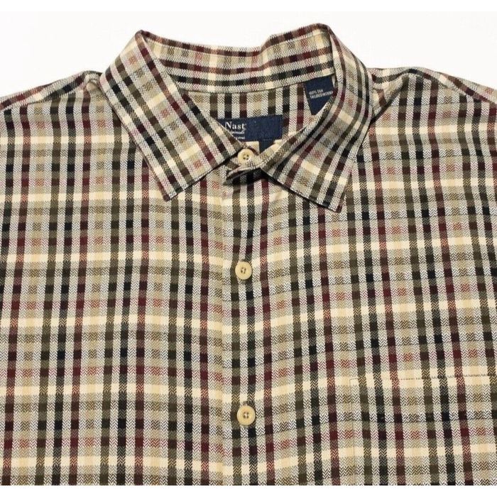 Vintage Nat Nast Silk Shirt Men's Large American Fit Colorful Check ...