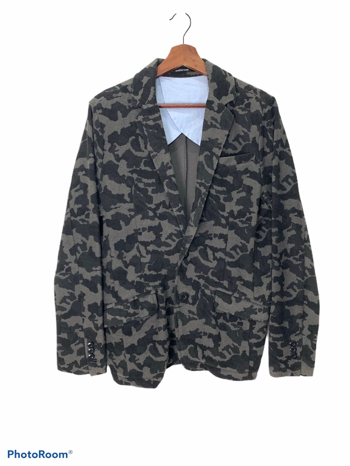 Japanese Brand ANCHORCRAFT Military Camouflage Luxury Casual Blazer Jacket Size 38R - 1 Thumbnail
