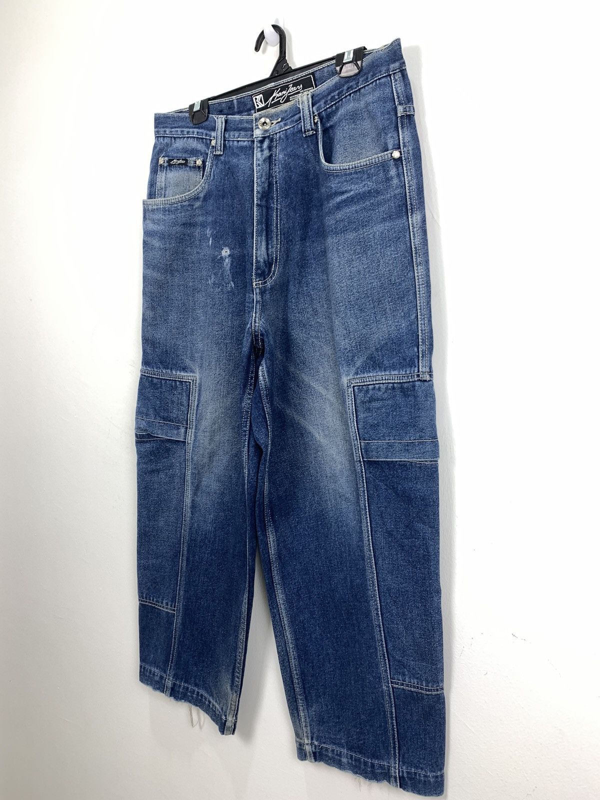 Japanese Brand × Karl Kani KARL KANI 80s Stonewash Deep Cargo 7Pocket Hiphop Thug Jean Size US 32 / EU 48 - 7 Thumbnail