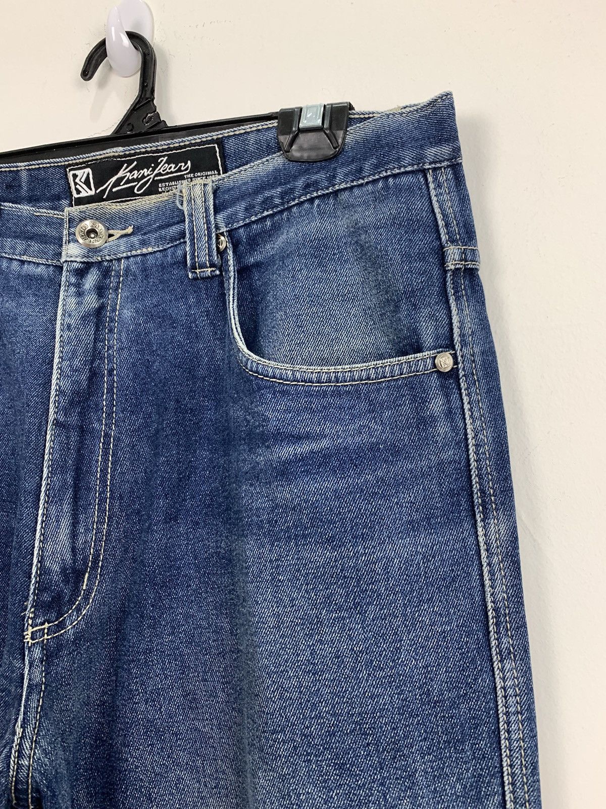 Japanese Brand × Karl Kani KARL KANI 80s Stonewash Deep Cargo 7Pocket Hiphop Thug Jean Size US 32 / EU 48 - 10 Thumbnail