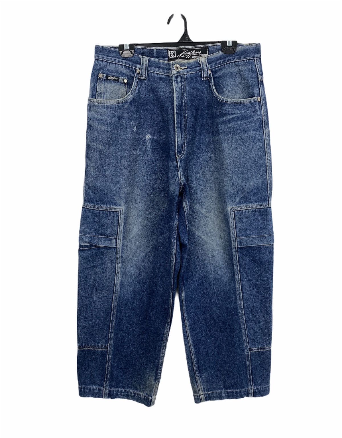 Japanese Brand × Karl Kani KARL KANI 80s Stonewash Deep Cargo 7Pocket Hiphop Thug Jean Size US 32 / EU 48 - 1 Thumbnail