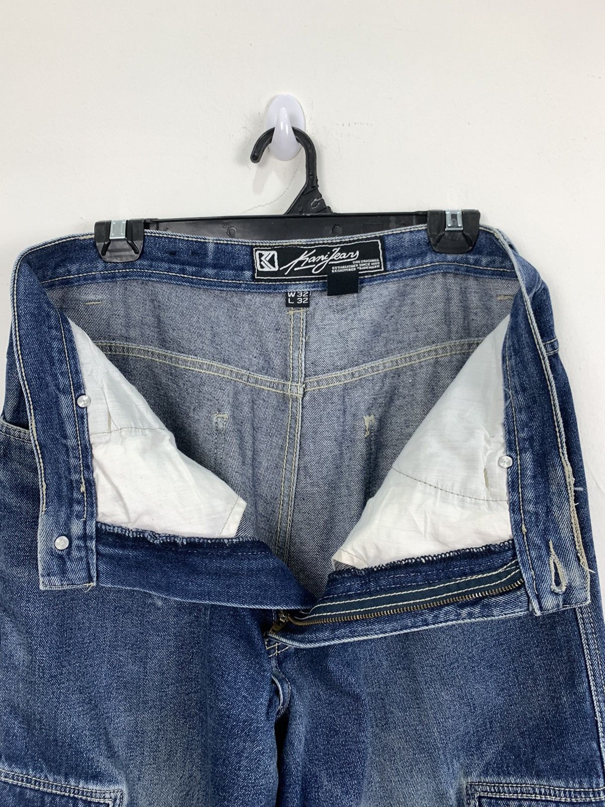 Japanese Brand × Karl Kani KARL KANI 80s Stonewash Deep Cargo 7Pocket Hiphop Thug Jean Size US 32 / EU 48 - 18 Thumbnail