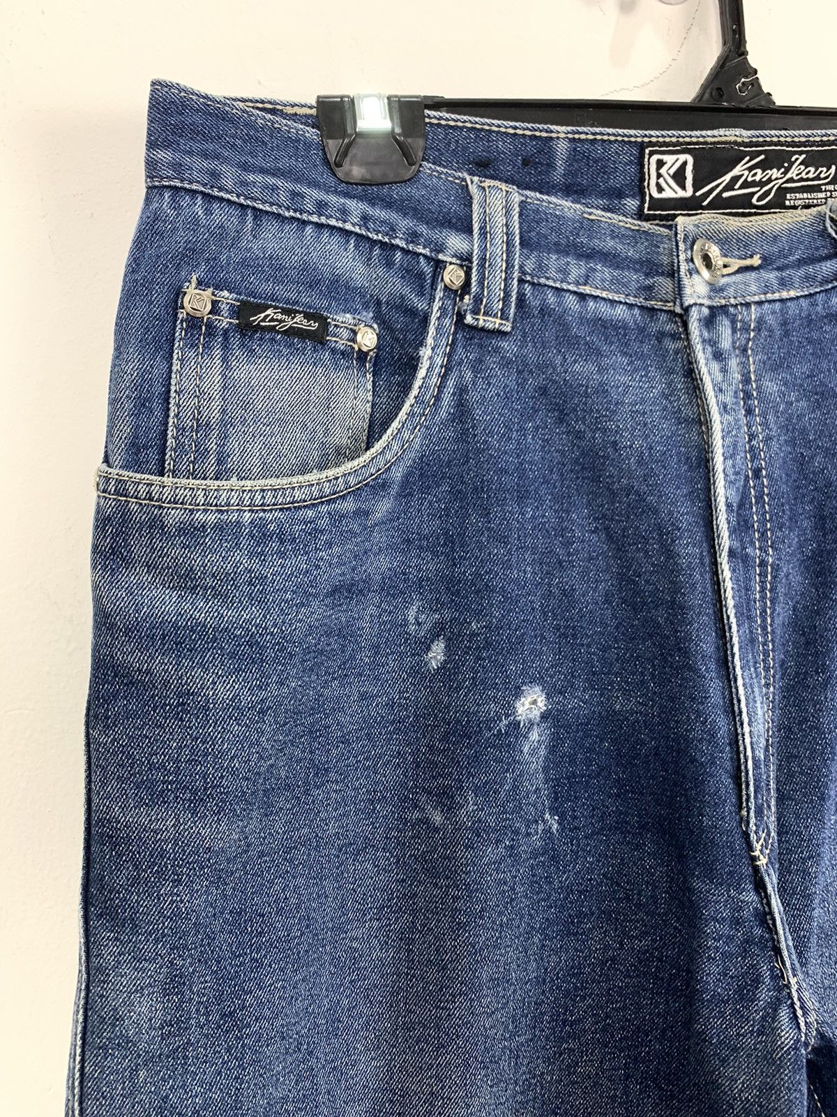 Japanese Brand × Karl Kani KARL KANI 80s Stonewash Deep Cargo 7Pocket Hiphop Thug Jean Size US 32 / EU 48 - 8 Thumbnail