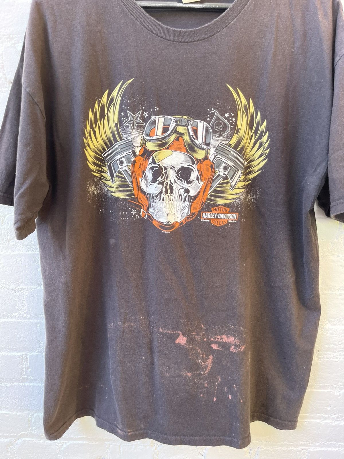 Harley Davidson × Vintage Vintage Harley Davidson XL Skull Moto Wings Shirt Size US XL / EU 56 / 4 - 3 Thumbnail