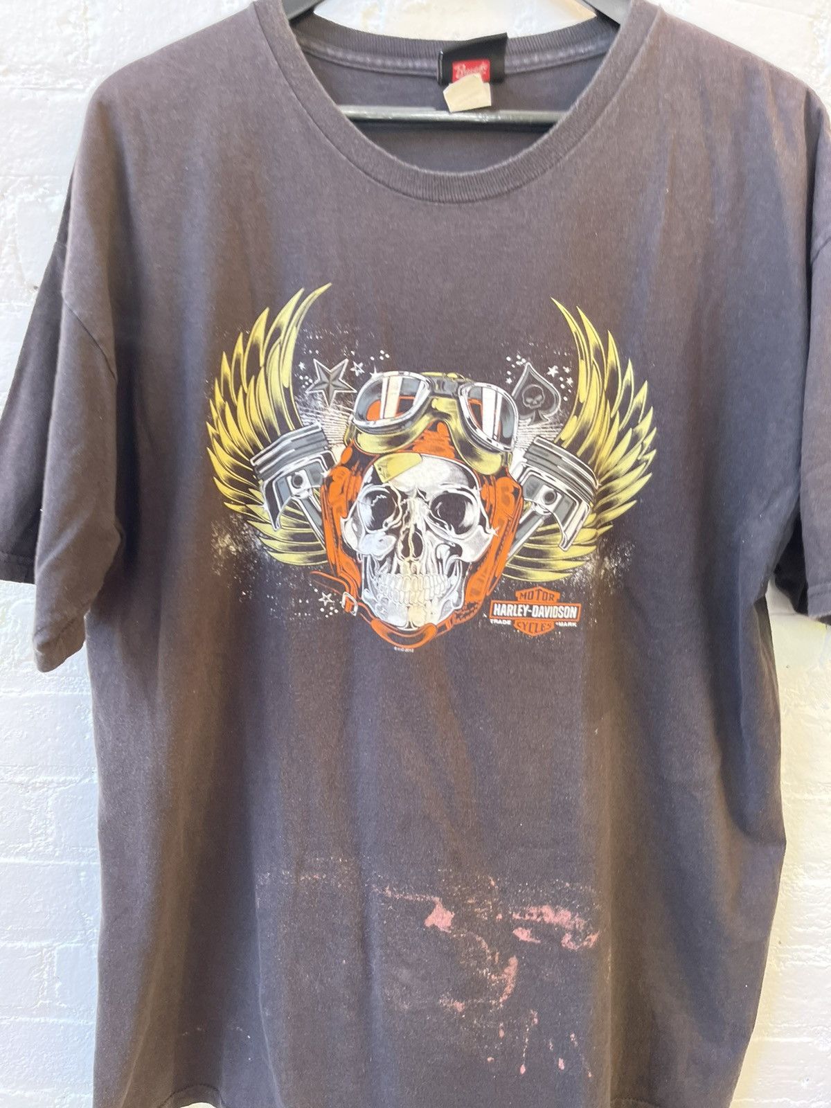 Harley Davidson × Vintage Vintage Harley Davidson XL Skull Moto Wings Shirt Size US XL / EU 56 / 4 - 1 Thumbnail