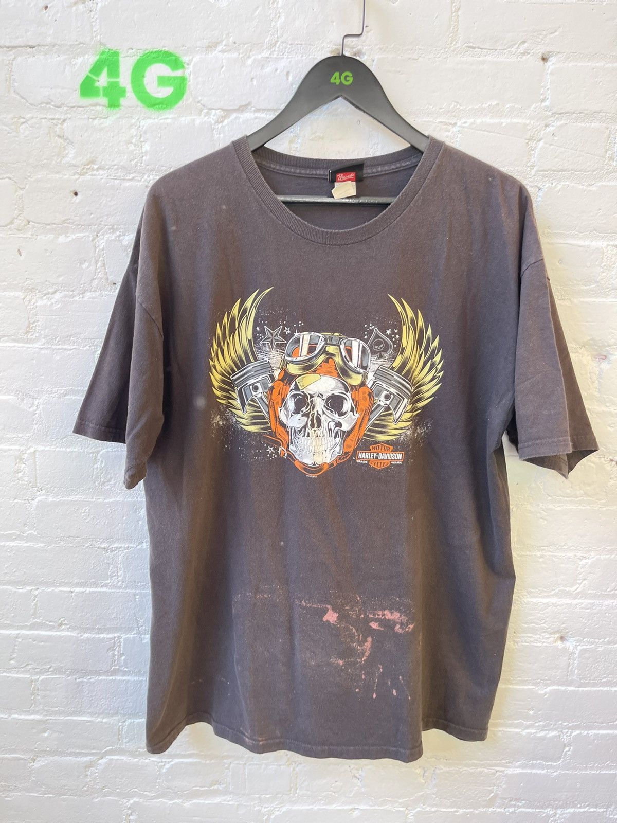 Harley Davidson × Vintage Vintage Harley Davidson XL Skull Moto Wings Shirt Size US XL / EU 56 / 4 - 2 Thumbnail
