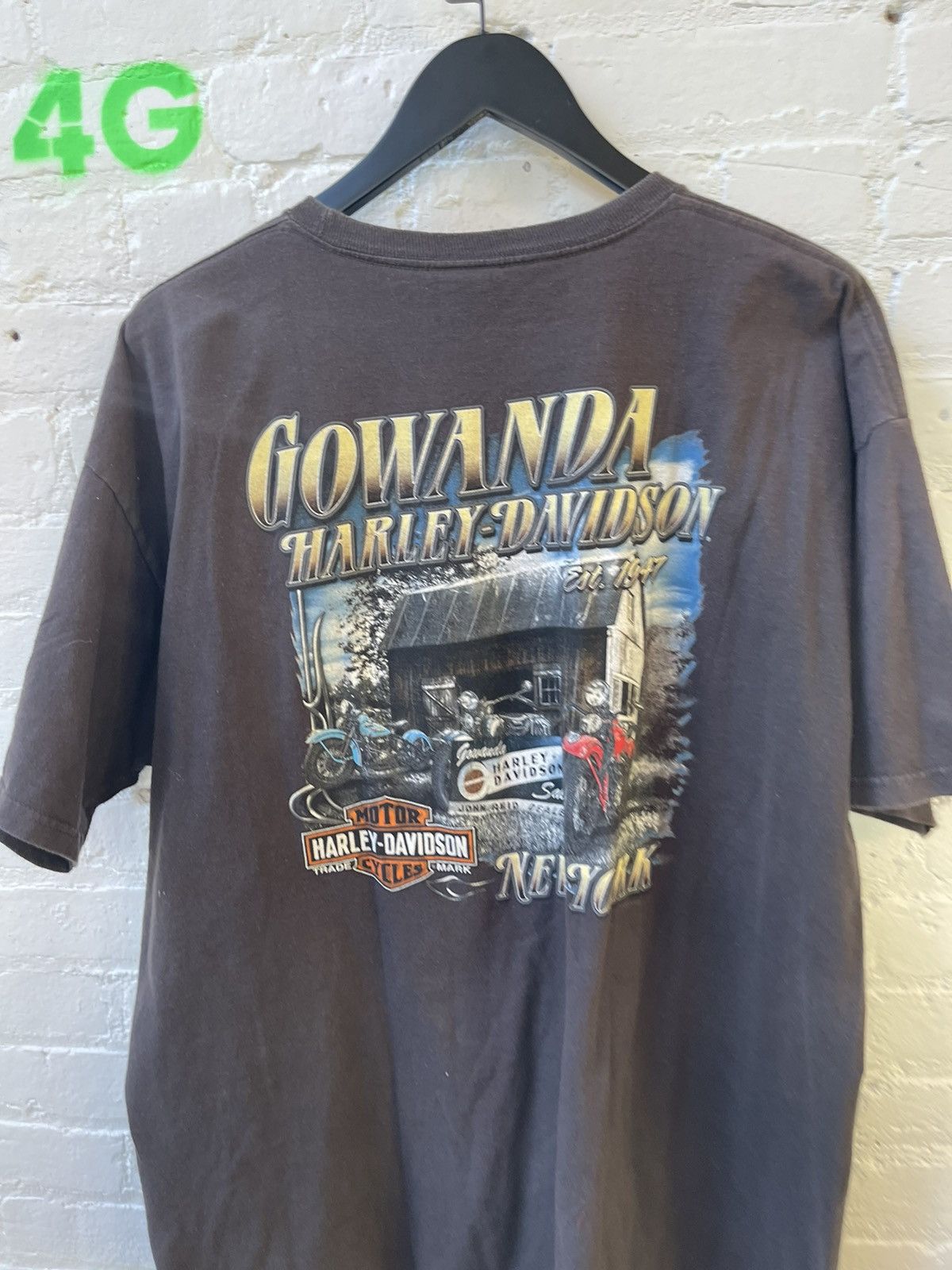 Harley Davidson × Vintage Vintage Harley Davidson XL Skull Moto Wings Shirt Size US XL / EU 56 / 4 - 11 Thumbnail