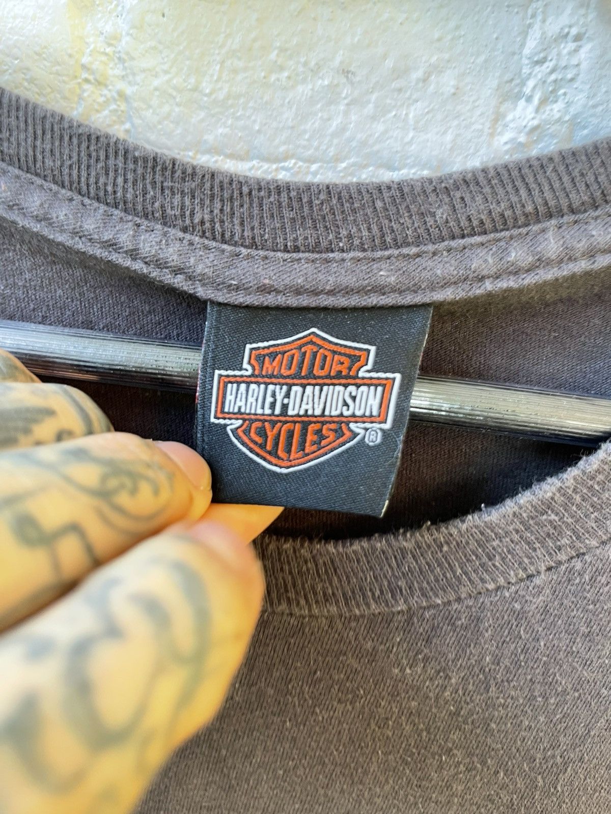 Harley Davidson × Vintage Vintage Harley Davidson XL Skull Moto Wings Shirt Size US XL / EU 56 / 4 - 8 Thumbnail