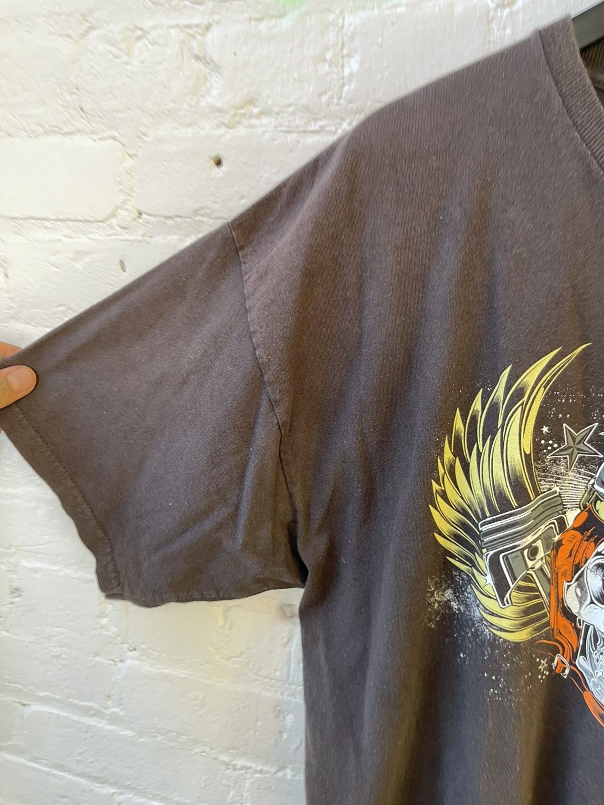 Harley Davidson × Vintage Vintage Harley Davidson XL Skull Moto Wings Shirt Size US XL / EU 56 / 4 - 9 Thumbnail