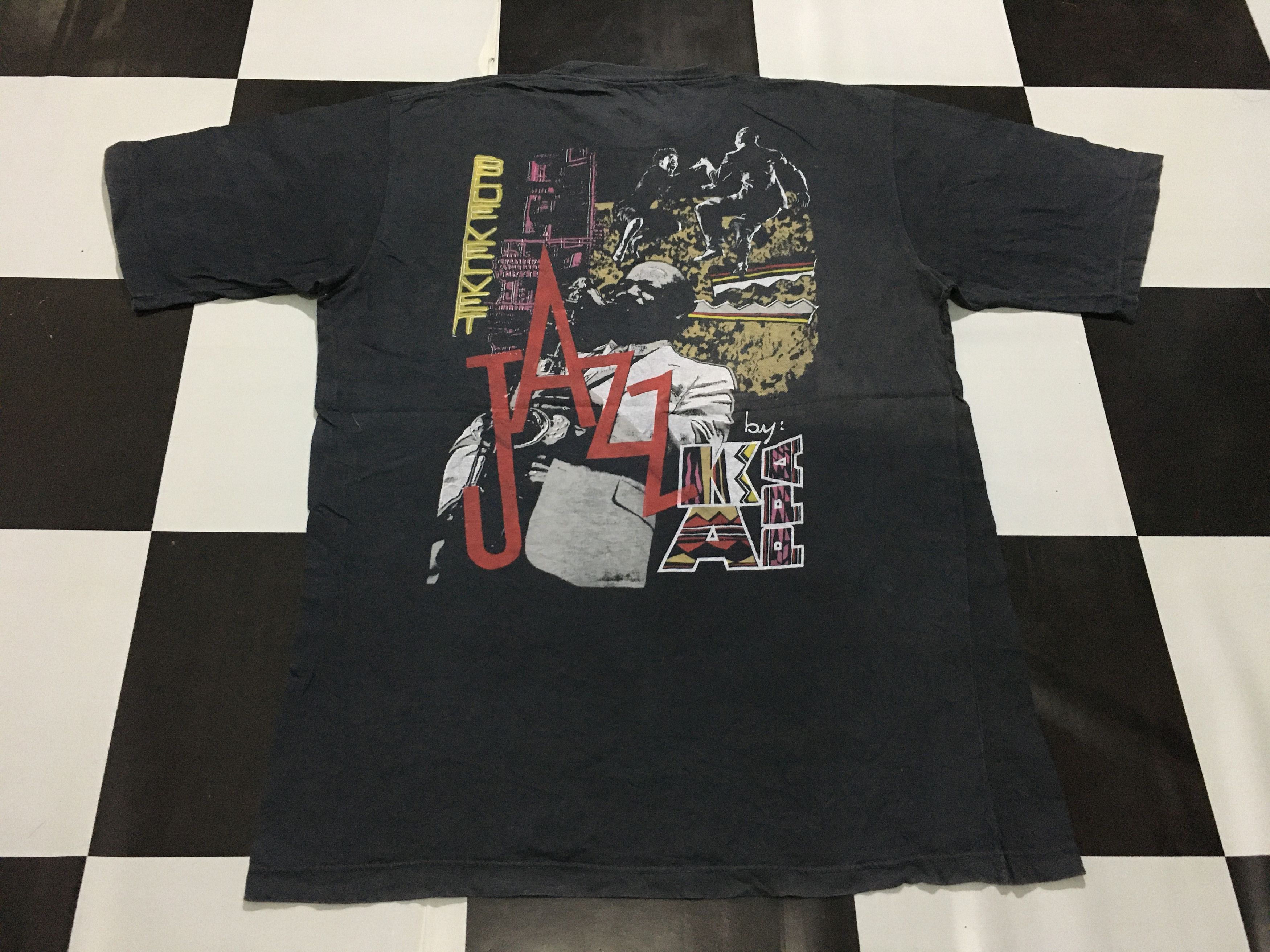 Band Tees × Vintage Vintage Jazz by Kappa shirt Blue Velvet Single stitch Size US L / EU 52-54 / 3 - 2 Thumbnail