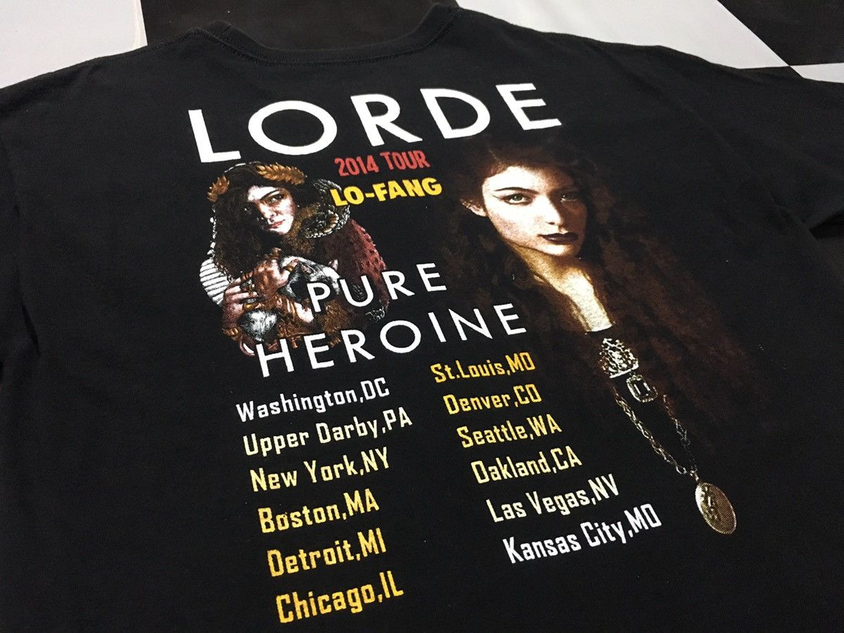 Band Tees Lorde Shirt Pure Heroine Tour With Lo-Fang Art pop indie Size US M / EU 48-50 / 2 - 2 Thumbnail