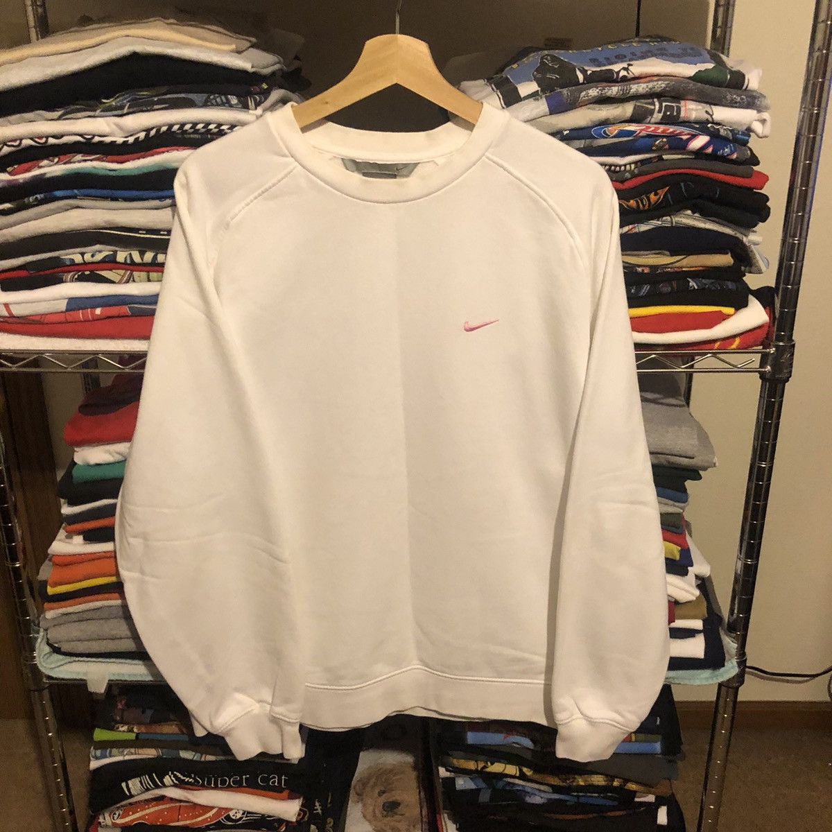 Vintage White Nike Check Sweatshirt