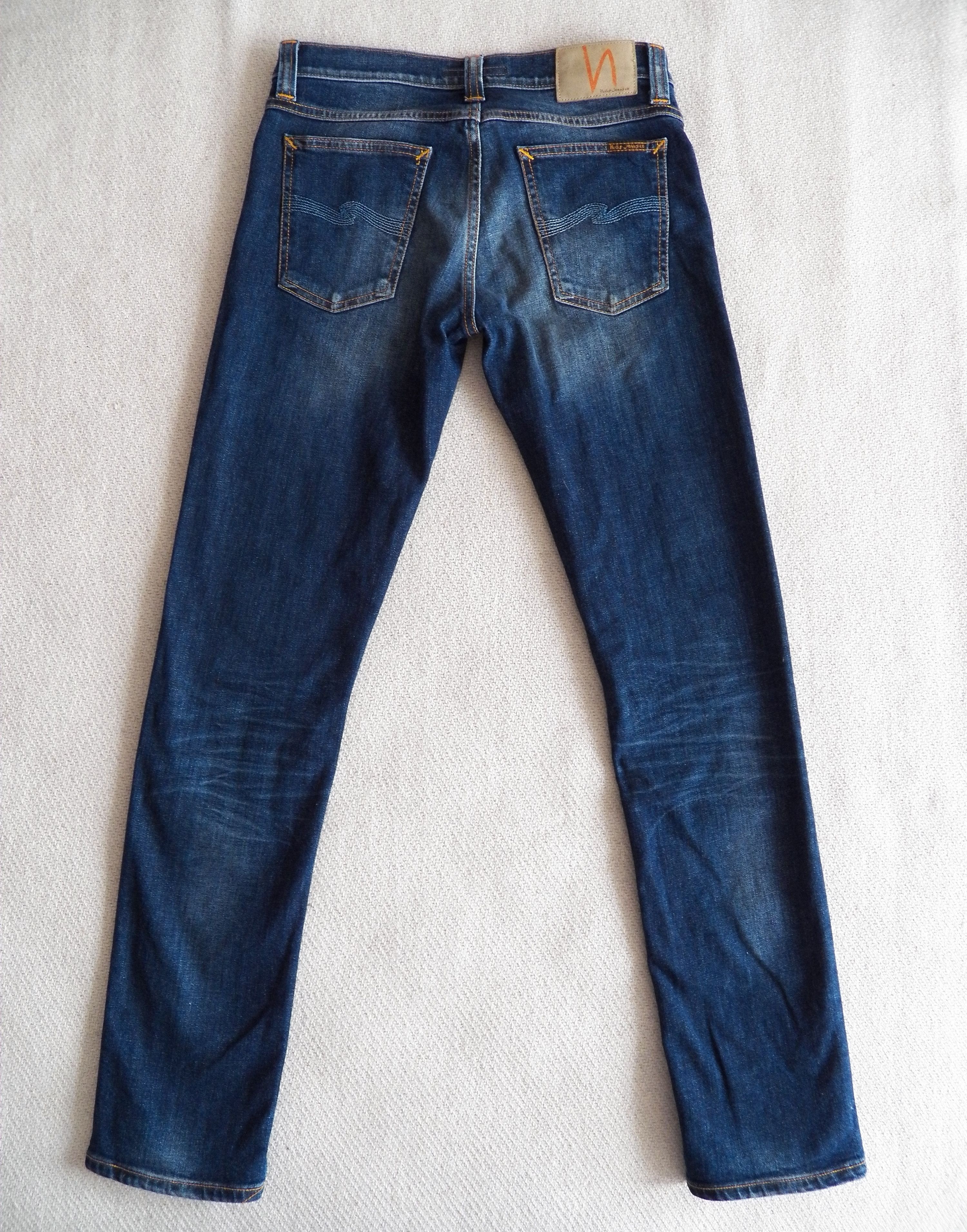 Nudie Jeans Tube Kelly Jeans W29 L32 Blue Organic Dark Indigo Stretch Size 29" - 8 Thumbnail