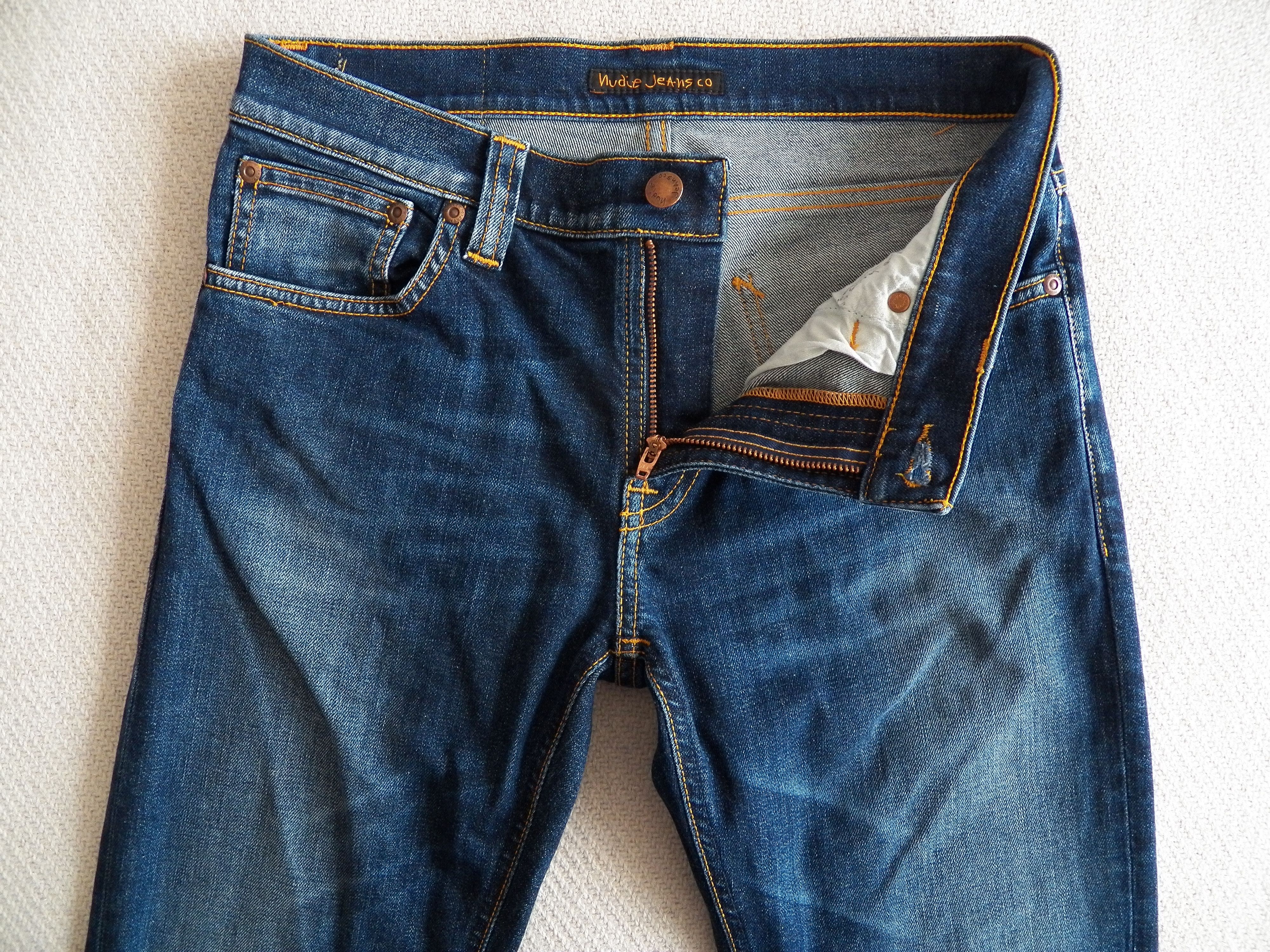 Nudie Jeans Tube Kelly Jeans W29 L32 Blue Organic Dark Indigo Stretch Size 29" - 3 Thumbnail