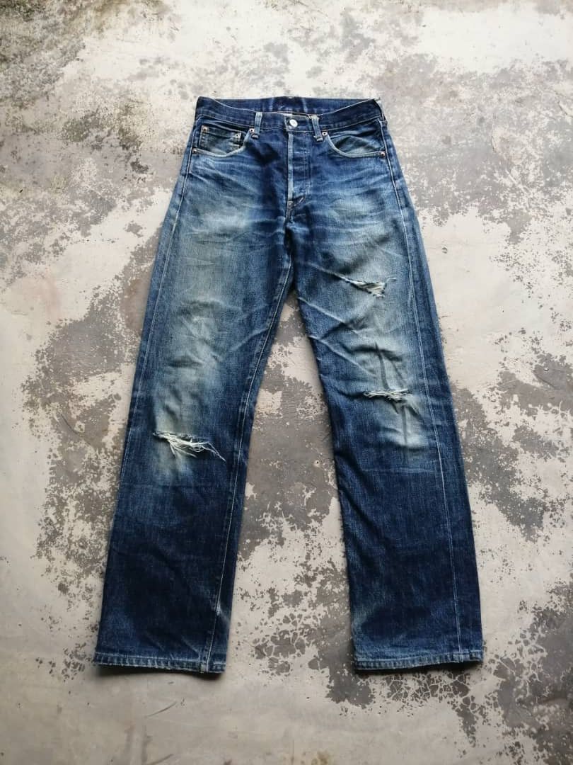 Levi's Vintage Clothing RARE🔥Light Wash Vintage Levi's 503B Redline Jeans Distress Size US 29 - 2 Thumbnail