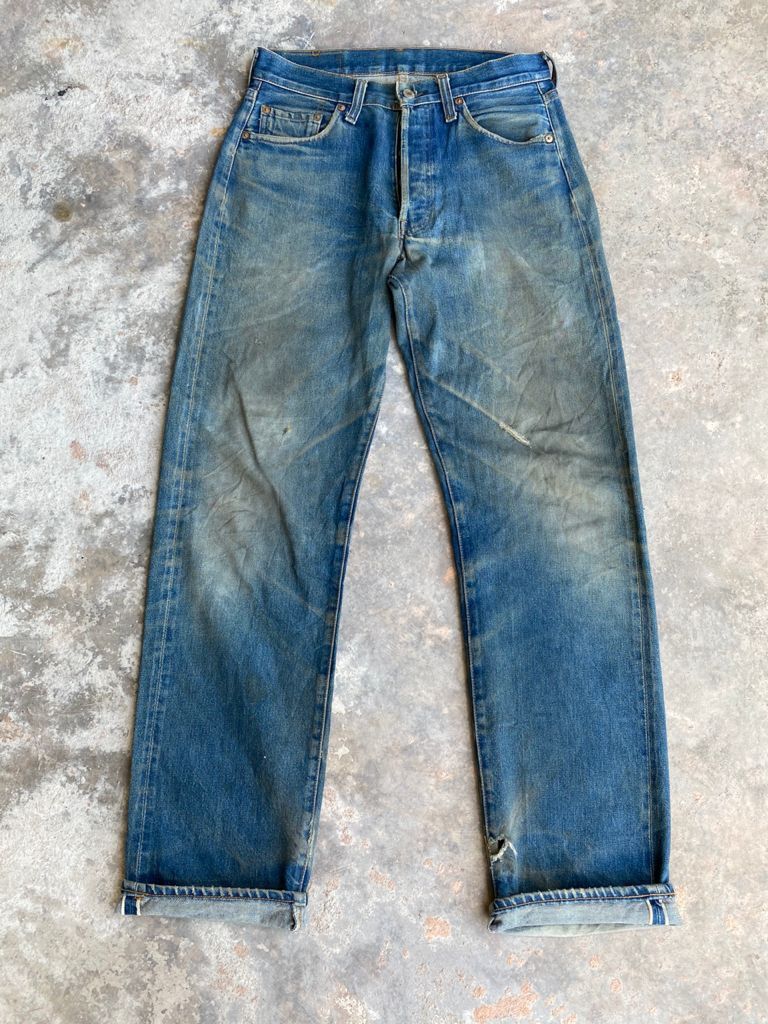 Levi's × Levi's Vintage Clothing Levis 501 Vintage big E Redline Dirty Distressed Denim Size US 29 - 1 Thumbnail