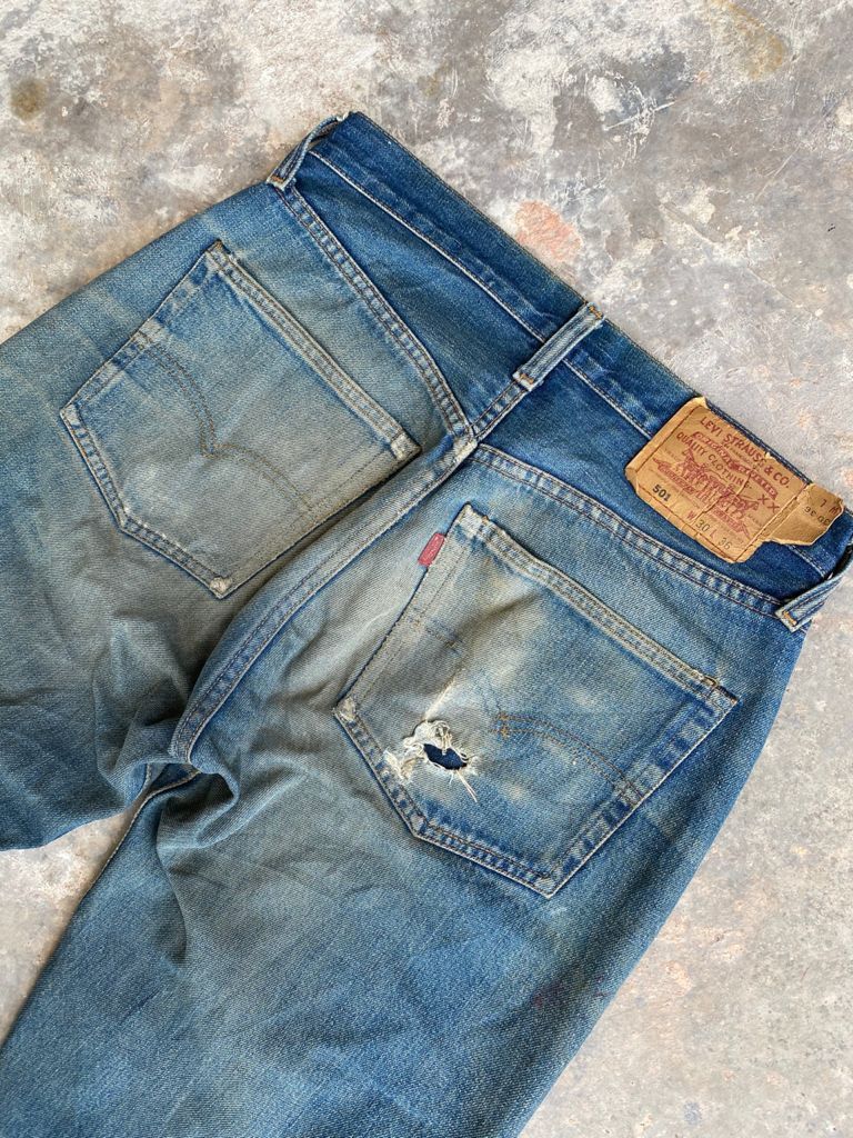 Levi's × Levi's Vintage Clothing Levis 501 Vintage big E Redline Dirty Distressed Denim Size US 29 - 20 Thumbnail