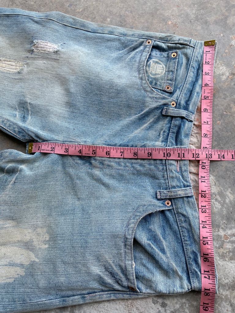 Japanese Brand RARE🔥Vintage Japanese Printed Jeans Light Wash Distressed Size US 36 / EU 52 - 20 Thumbnail